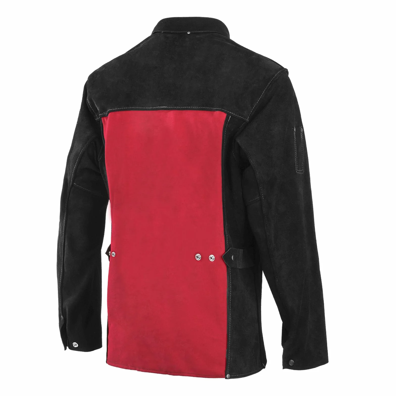 QeeLink Chaqueta de Soldadura de Cuero Hombre Resistente al Calor Heavy Duty Seguridad Soldador Ropa Trabajo Negro