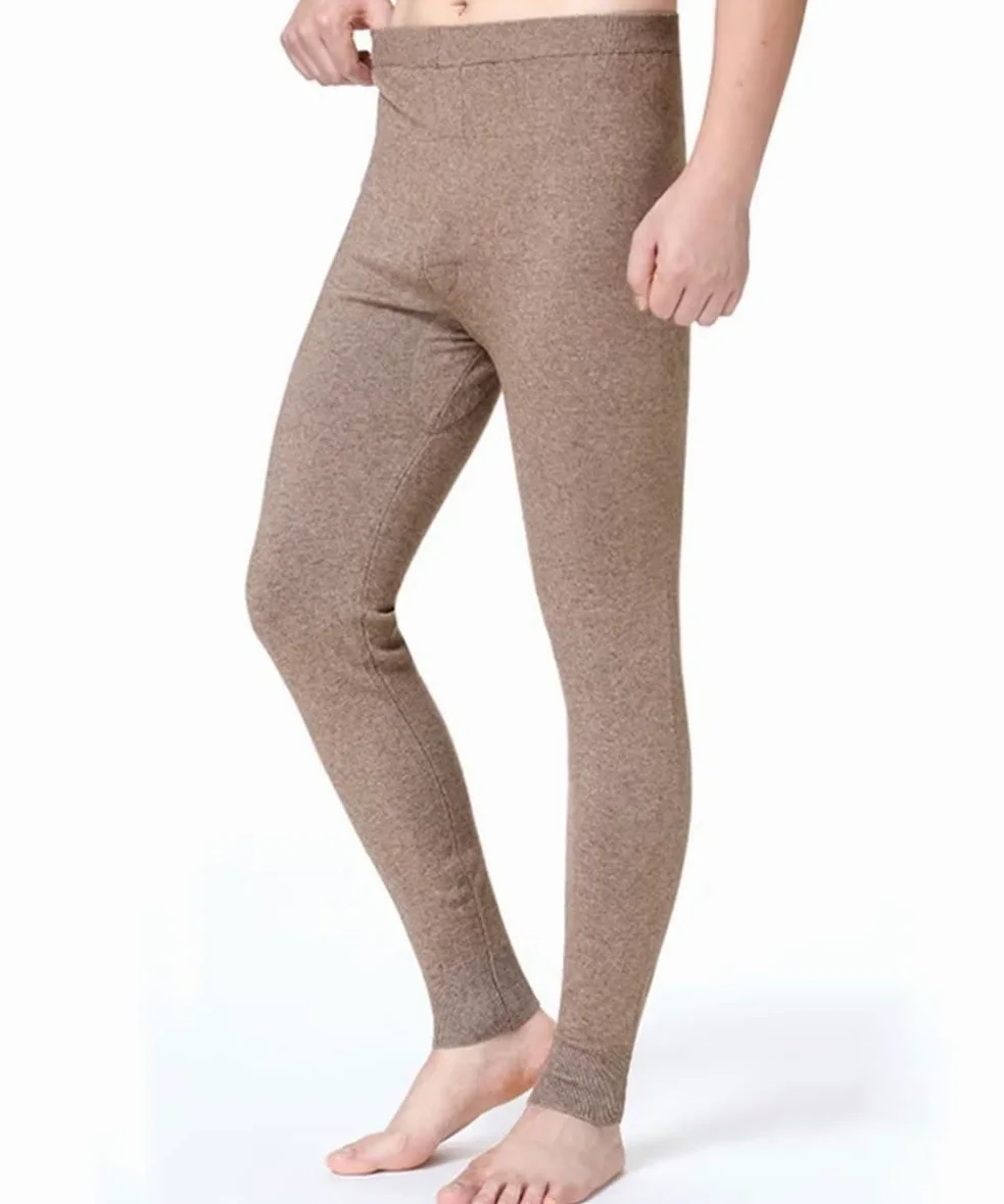 DongBao Pantalones de Ropa Interior térmica para Hombres 100% Cachemira Pantalones de Capa Base térmica