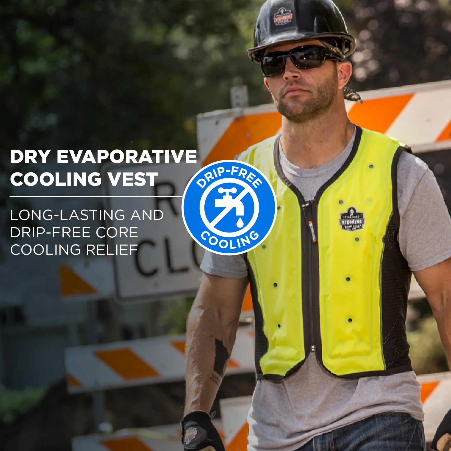 Ergodyne Chill-its 6685 Dry Evaporative Cooling Vest - Zipper Closure Chaleco refrigerante seco que favorece la evaporación. Unisex adulto (Pack de 1)