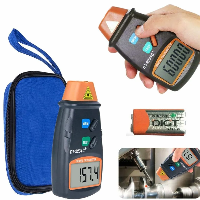 Tacómetro de mano Digital Laser Fotografiado Photo Velocímetro láser sin contacto RPM