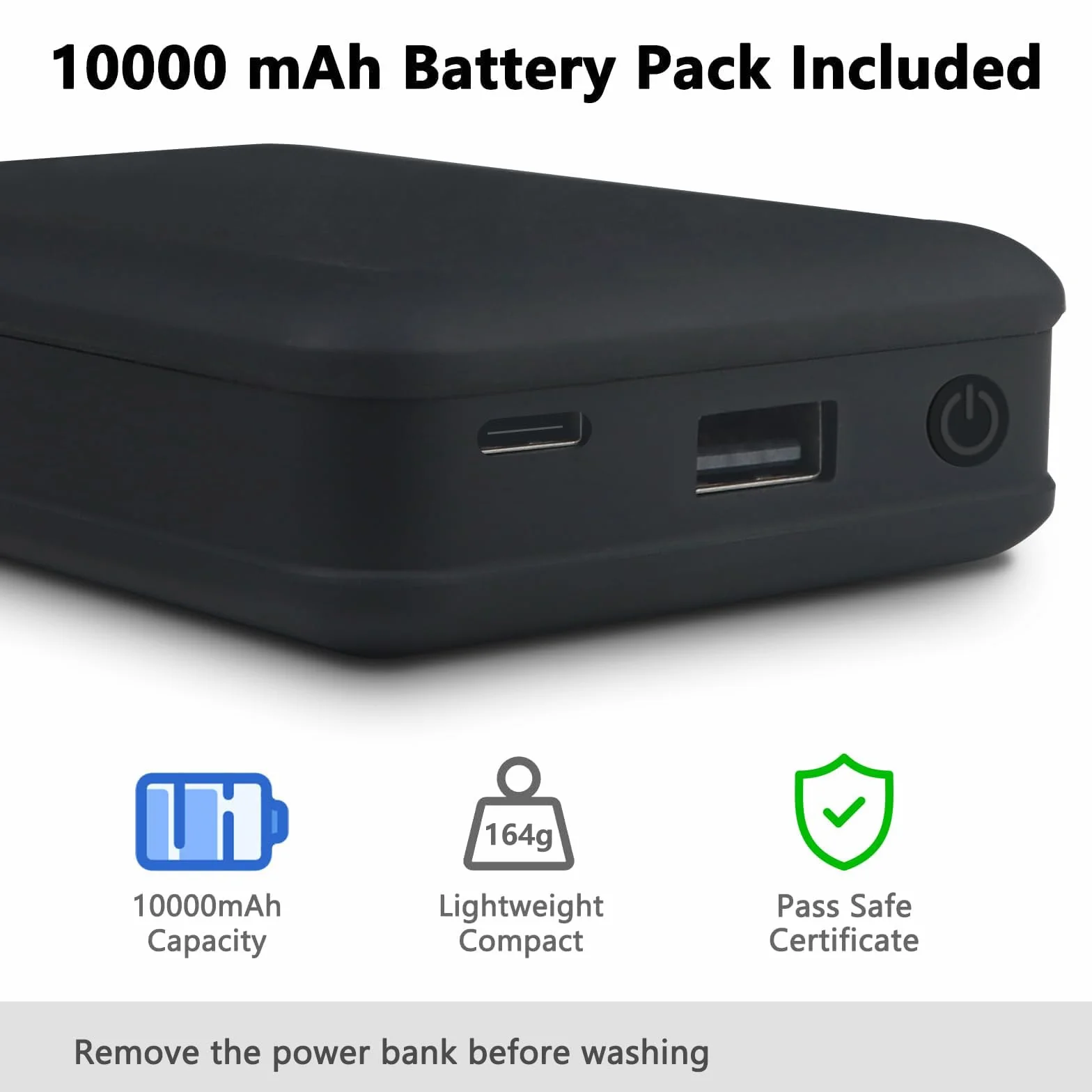 Chaleco Calefactable Hombre, Chalecos Calefactables Hombre, Chaleco Termico Electrico,Con Batería 10000mAh, 3 Niveles De Temperatura, Ideal Para Trabajo al Aire Libre, Senderismo,Pesca,Invierno