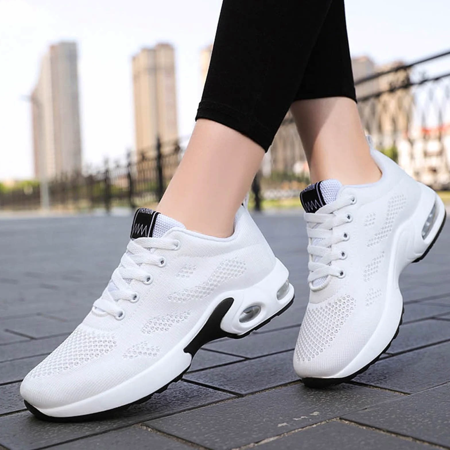 AioTio Zapatos para Caminar Mujeres Antideslizante Atlético Zapatillas Amortiguación de Aire Malla de Moda Ligero Soporte para el Arco Zapatos Informales
