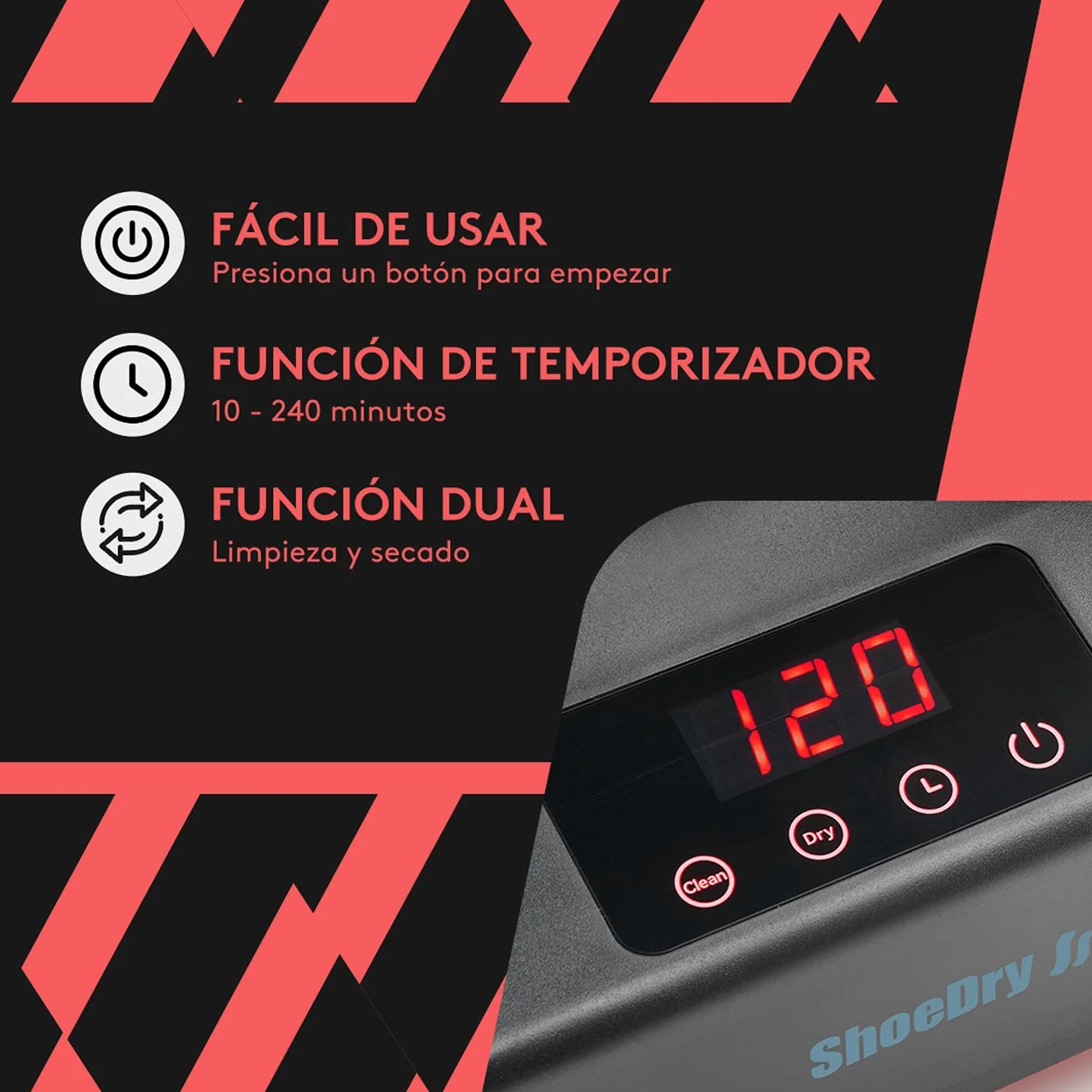 SHOEDRY Ozone Secador y Refrescador de Zapatos con Tecnología de Ozono Elimina Bacterias y Hongos