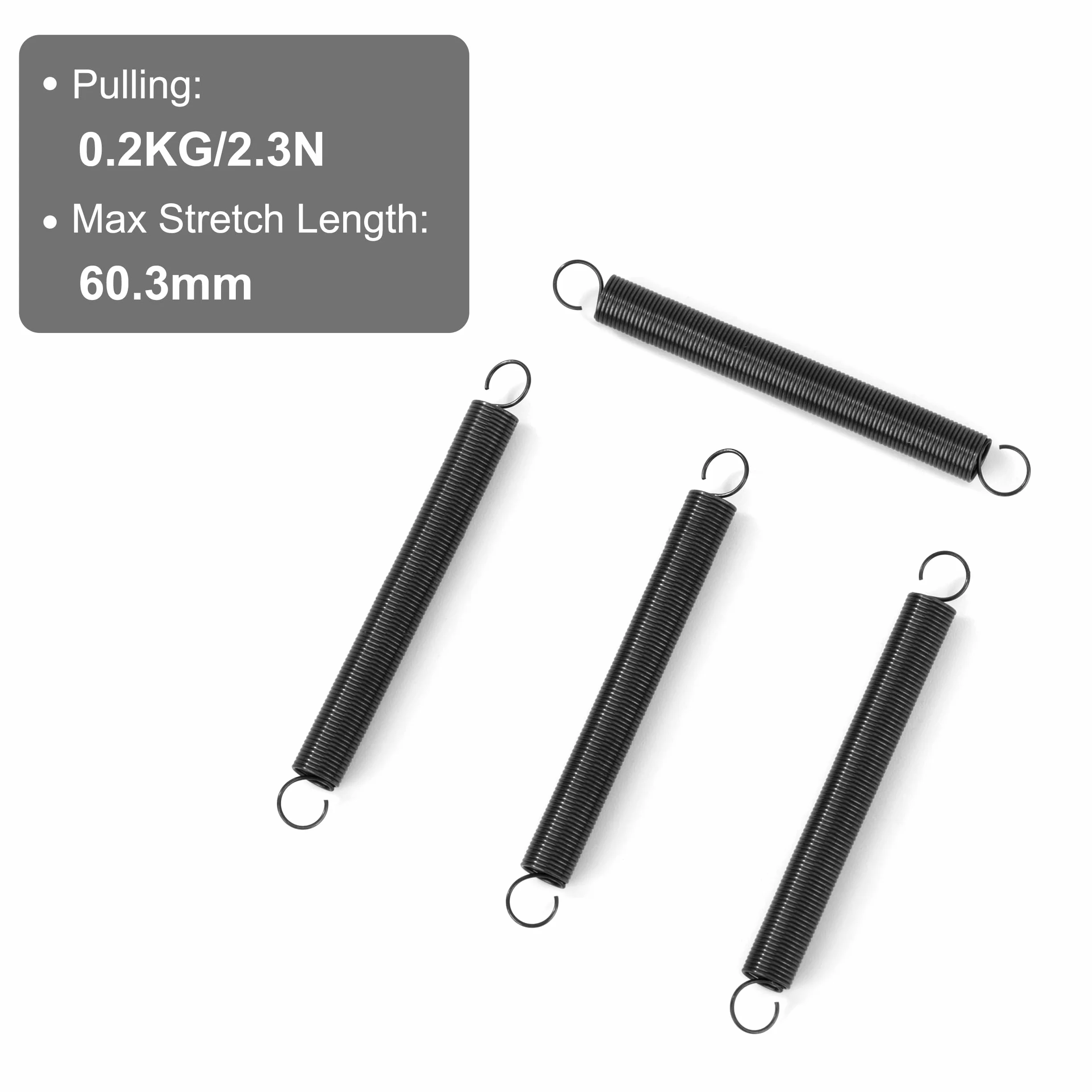 Resortes de Extensión 40mm Muelles de Tensión Gancho Alambre Piano 4mm 0,35mm 0,2KG 20 Piezas
