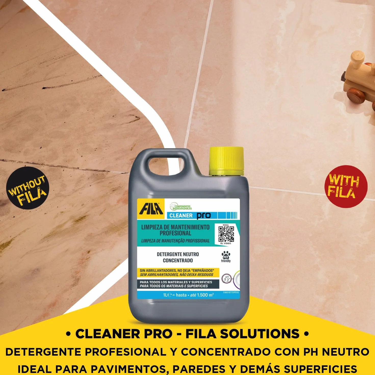 Detergente pH Neutro CLEANER PRO para Pavimentos y Revestimientos Mármol Gres Resina Vinilo Madera