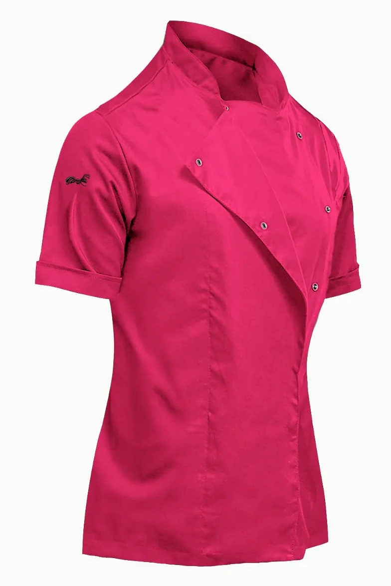 strongAnt Chaqueta de Cocinero Mujer, Uniforme de Chef Profesional, Manga Corta