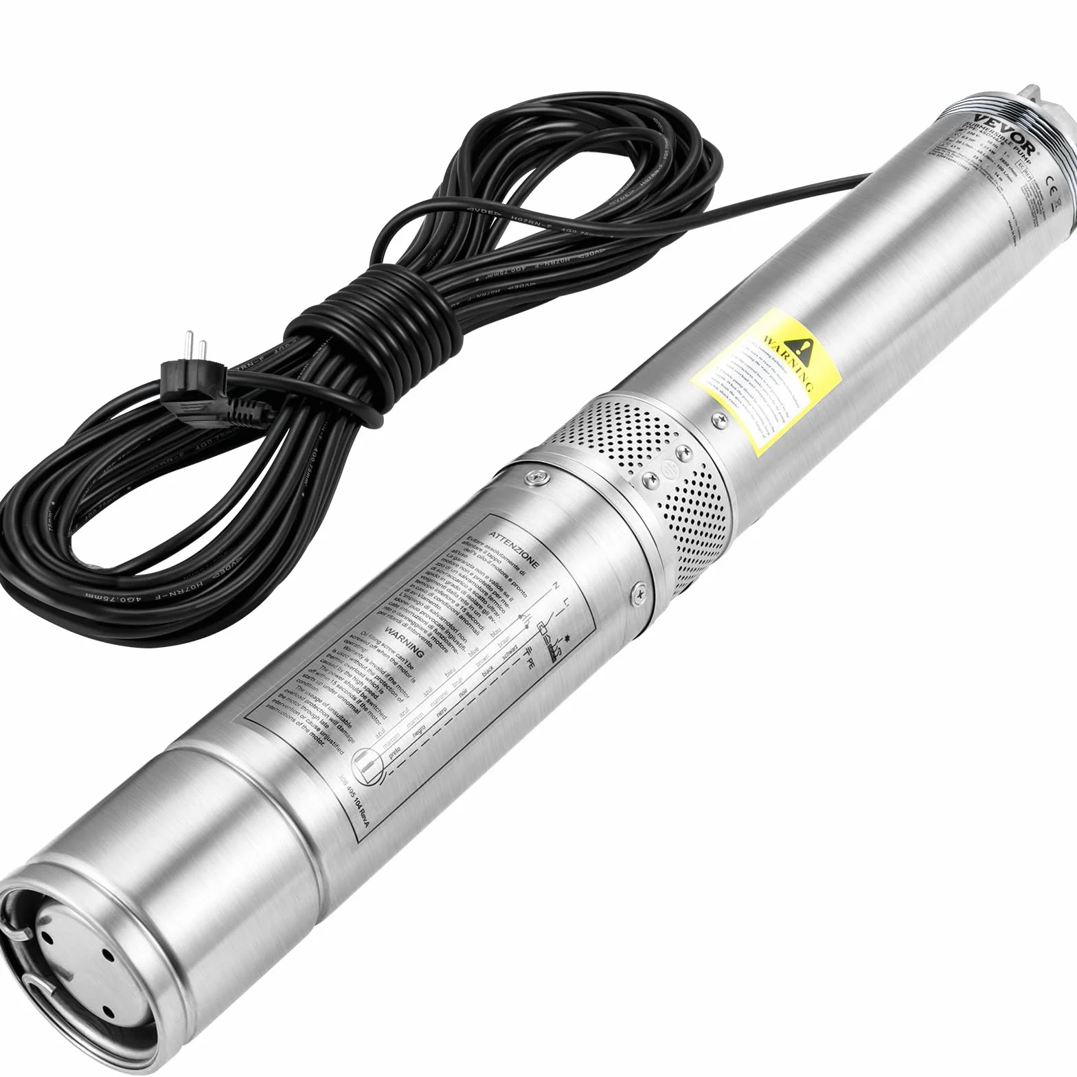 VEVOR Bomba de Pozo Profundo 750 W Sumergible 230V 50 Hz 105 L/min