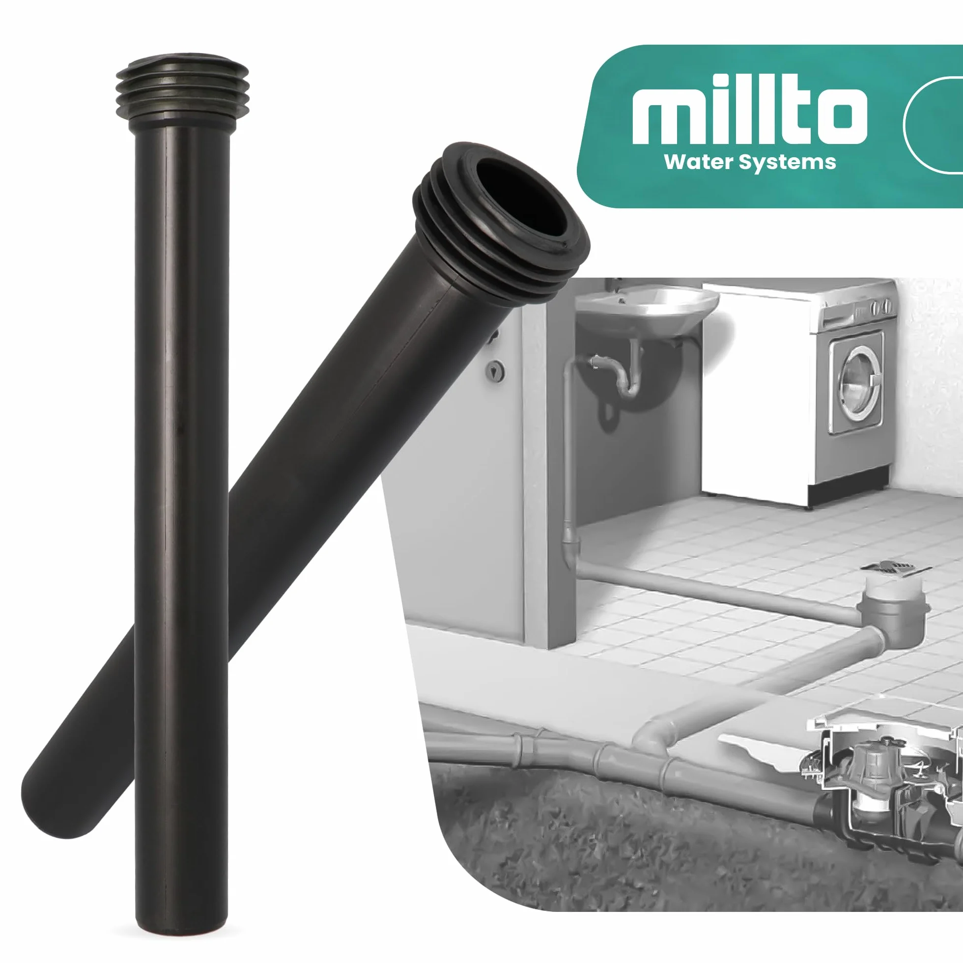 Geberit Tubo de descarga 45x370 mm Raccord mural polipropileno Empotrado