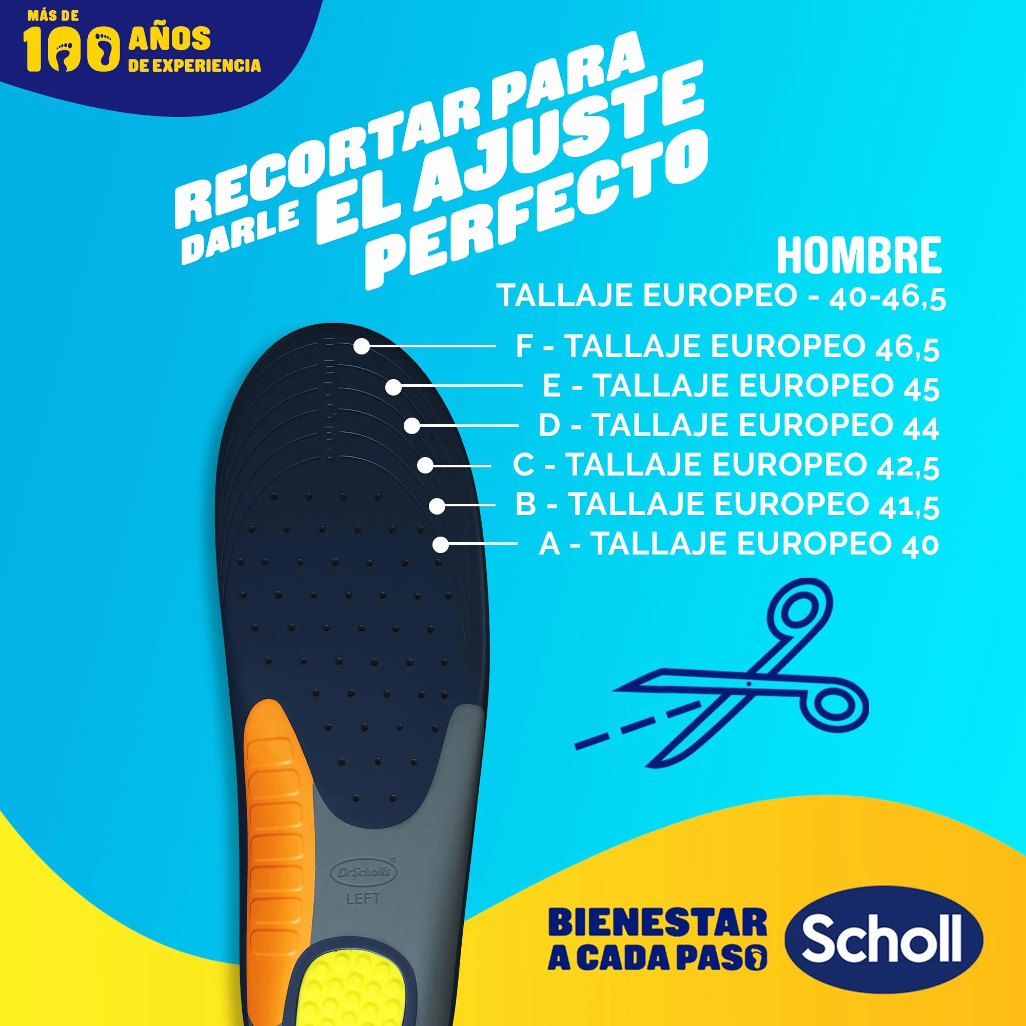 Dr. Scholl's Extra Reforzadas Plantillas para Hombre, Soporte del Arco, Absorción de Impactos, Pies Anchos, Corpulentos