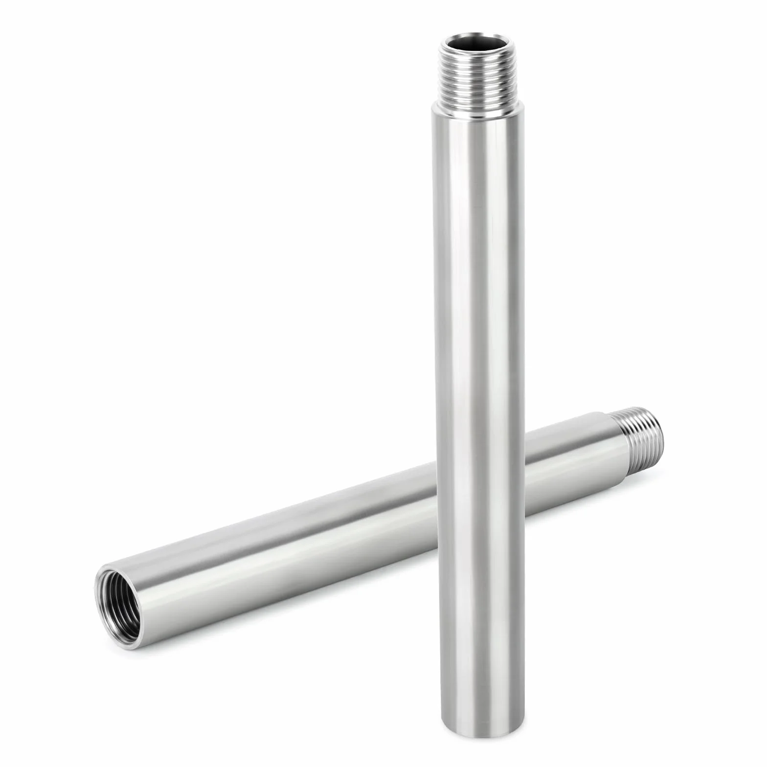 Accesorios de tubería de acero inoxidable 304 200 mm 1/2" hembra x 1/2" macho BSP pezón tubo fundido 2 piezas