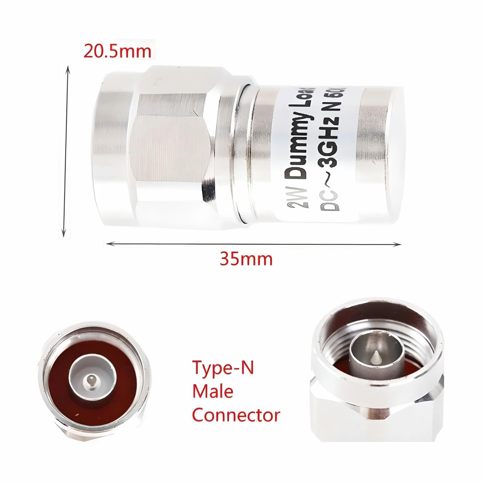 BECEN 3G 2PCS N Stecker 50 Ohm 2 Watt RF-Terminal