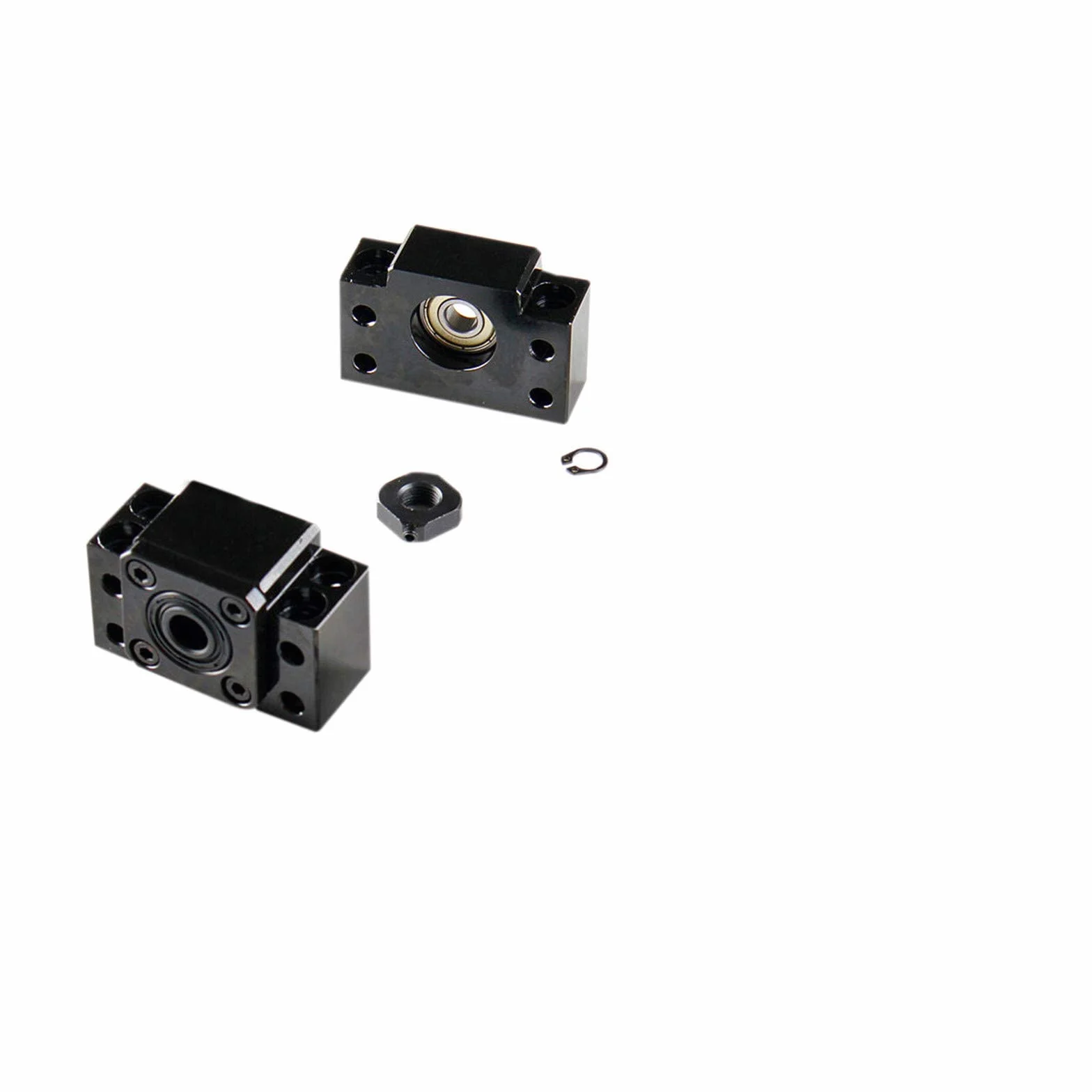 SFU1605 Husillo de bolas de 500 mm acero inoxidable con soporte BK12/BF12 y tuerca DSG16H CNC