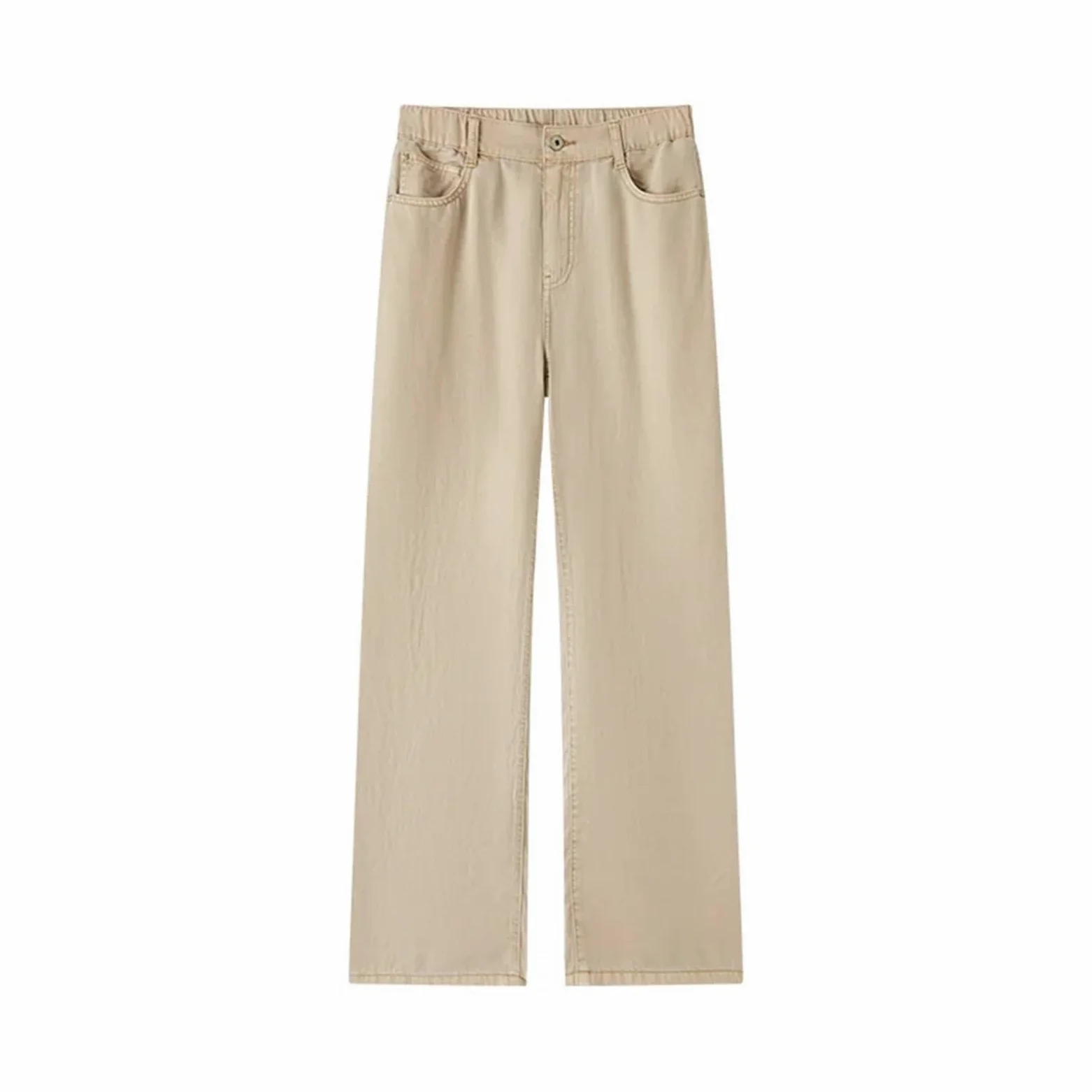Pantaloni larghi Casual Pantalones Largos de Cintura elástica for Mujer, versión veraniega, Pantalones Anchos de sensación Fresca.