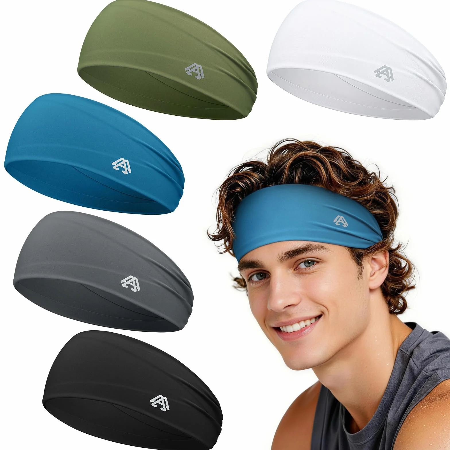 Awumbuk Cinta Pelo Deporte para Hombre, Color Negro, Pack de 5 Unidades
