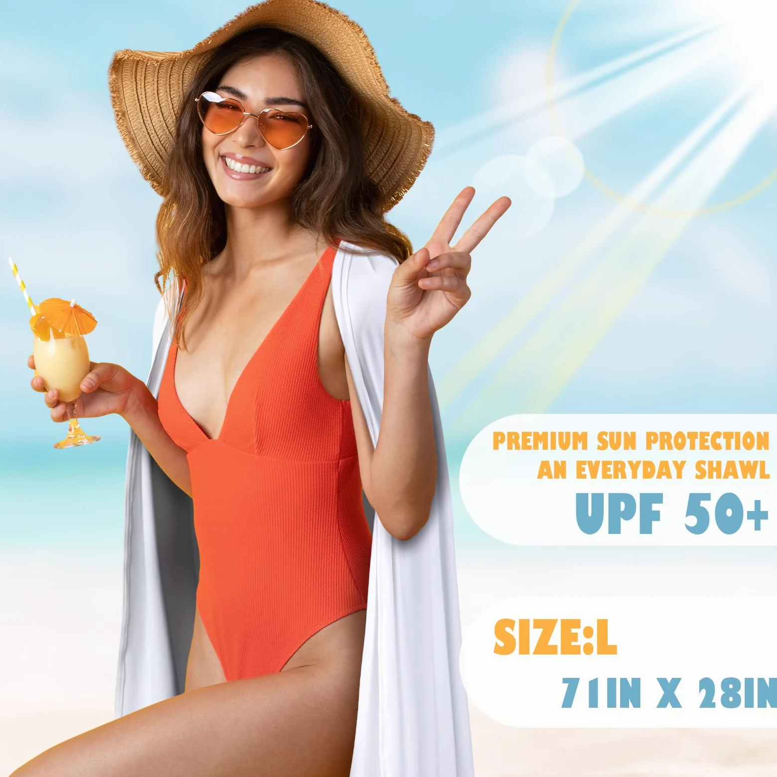 Hahafelt 2 chales de sol para mujer, protección solar UV UPF 50+, chales de viaje para playa, bufanda de verano, color blanco y negro, protección UV, ropa para natación, al aire libre, playa