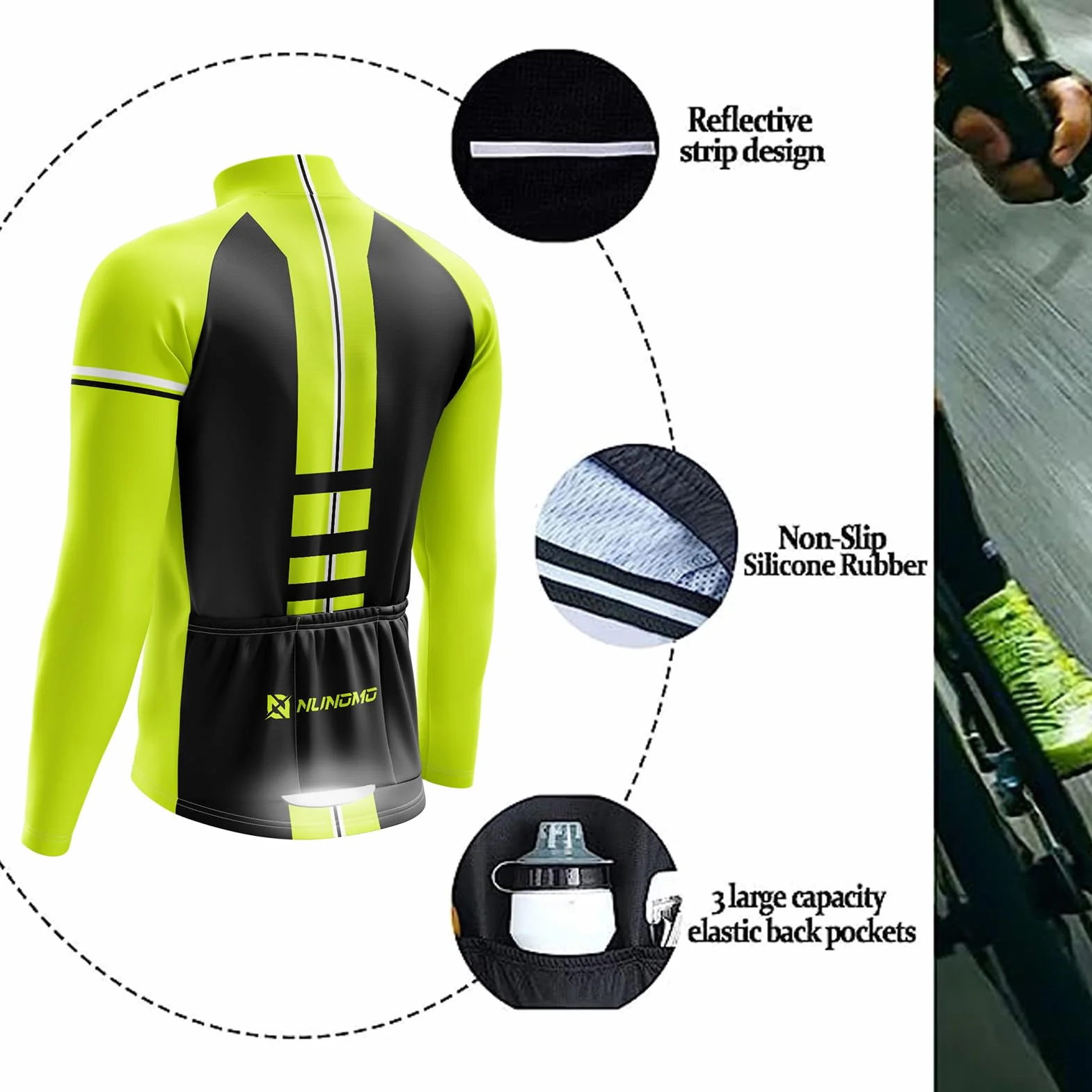 Culottes Bici 9D Gel Conjunto Ciclismo MTB Manga Larga Hombre Invierno