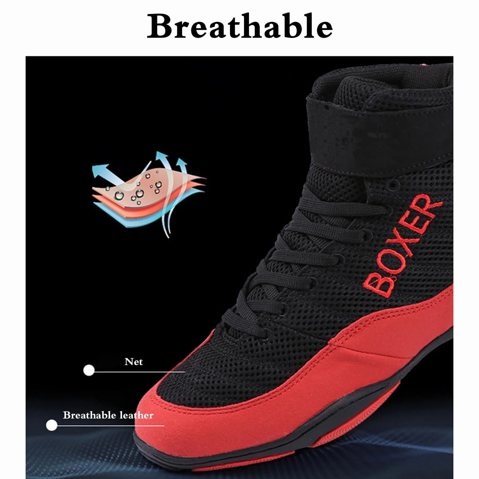 Botas Boxeo Mujer,Zapatillas De Deporte De Boxeo,Core Botas De Lucha,Comodidad Ligero,Respirable Antideslizante,con Malla Transpirable,para Fitness,Deportes,Sanda,CompeticióN,Entrenamiento