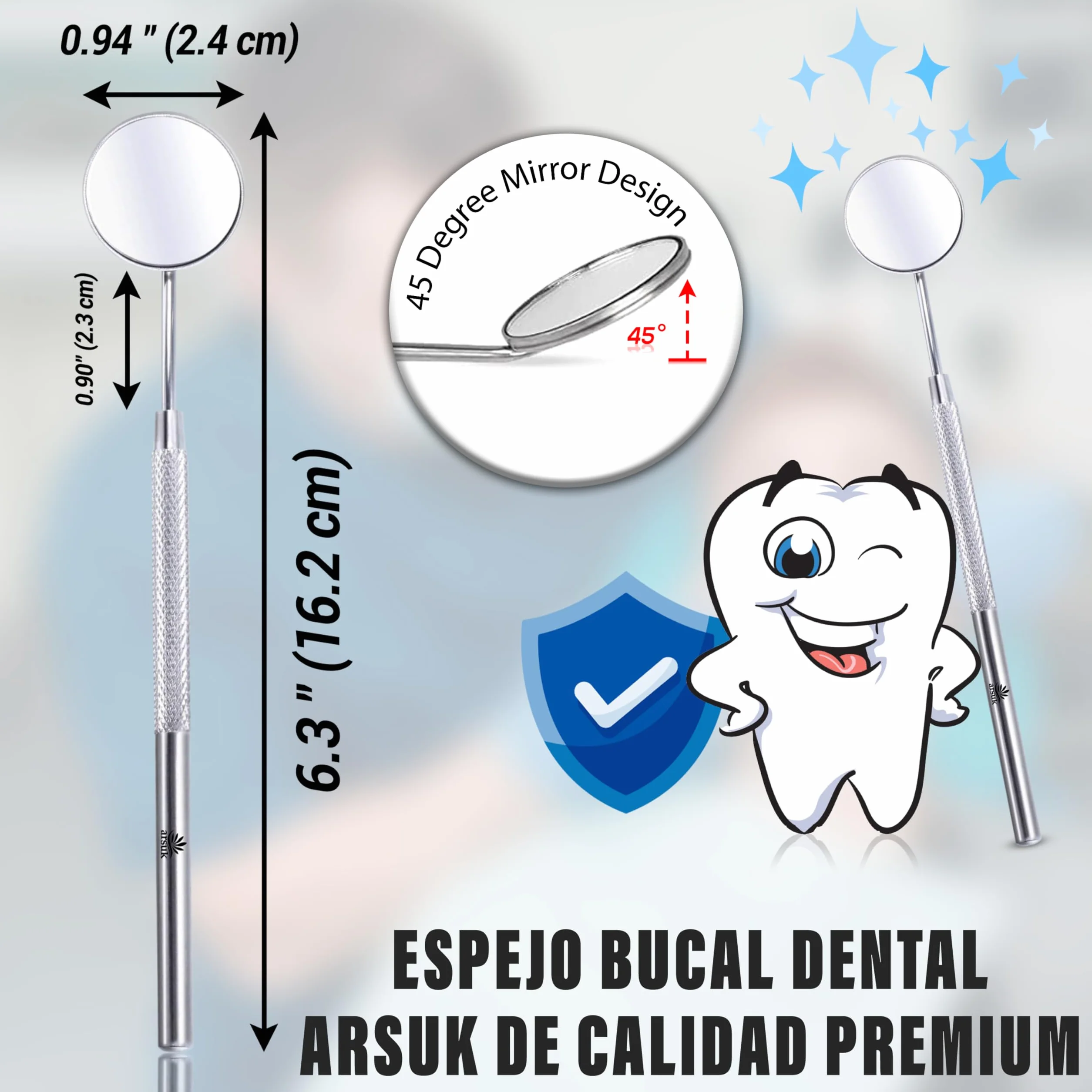 Espejo Dental con Mango Instrumentos dentales ARSUK