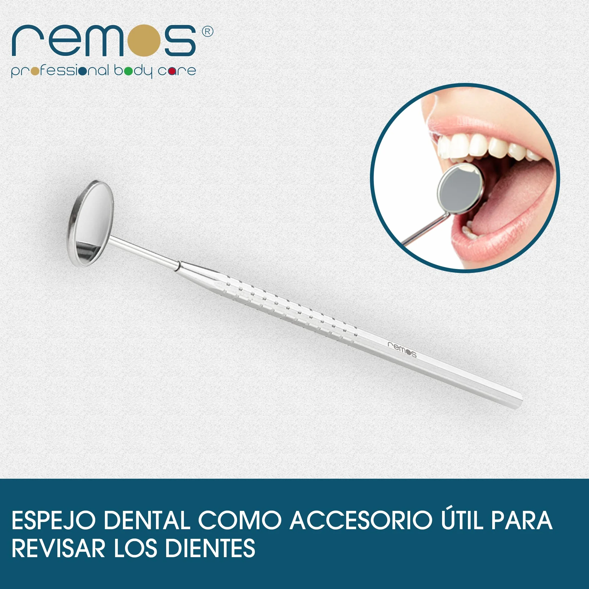 REMOS Espejo dental acero inoxidable aumento 1.5x