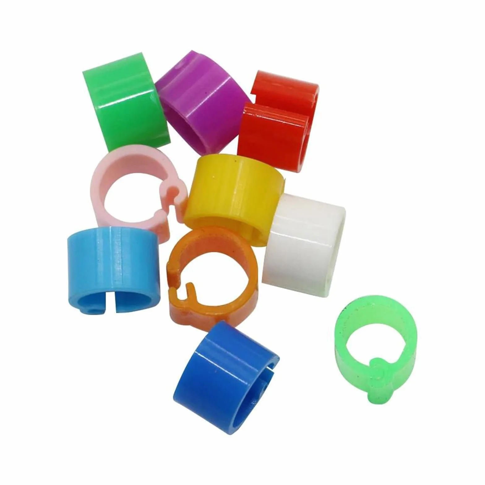 Anillos de plástico para patas de aves 6 mm diámetro interior 7 mm ancho para palomas codornices