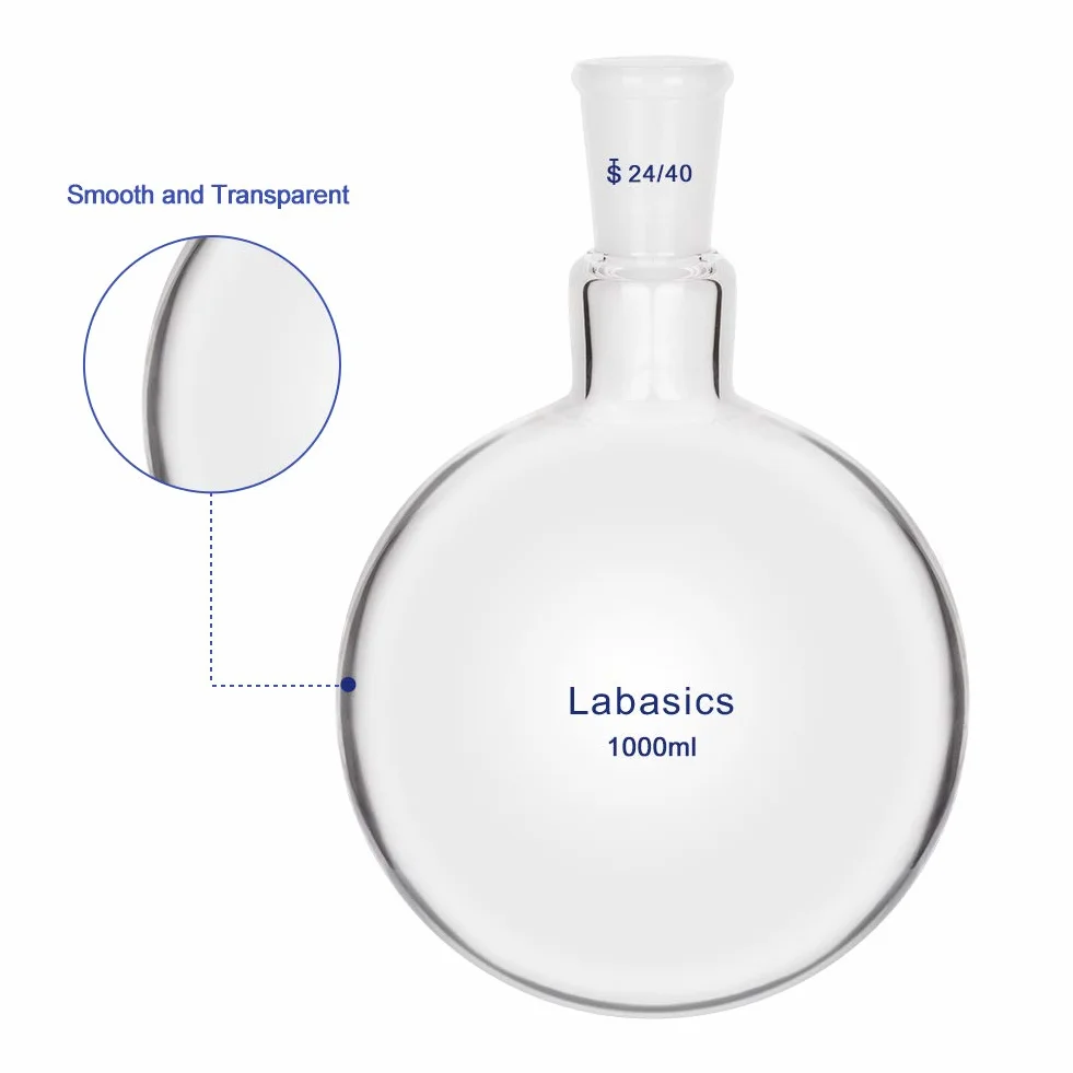 Labasics Cristal Matraz de Fondo Redondo 1000ml Cuello Único 24/40