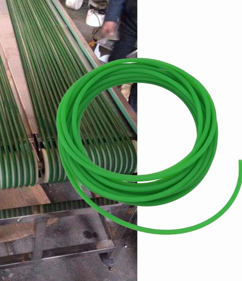 Correa redonda de poliuretano PU 3mm x 10m para transmisión, superficie rugosa, verde