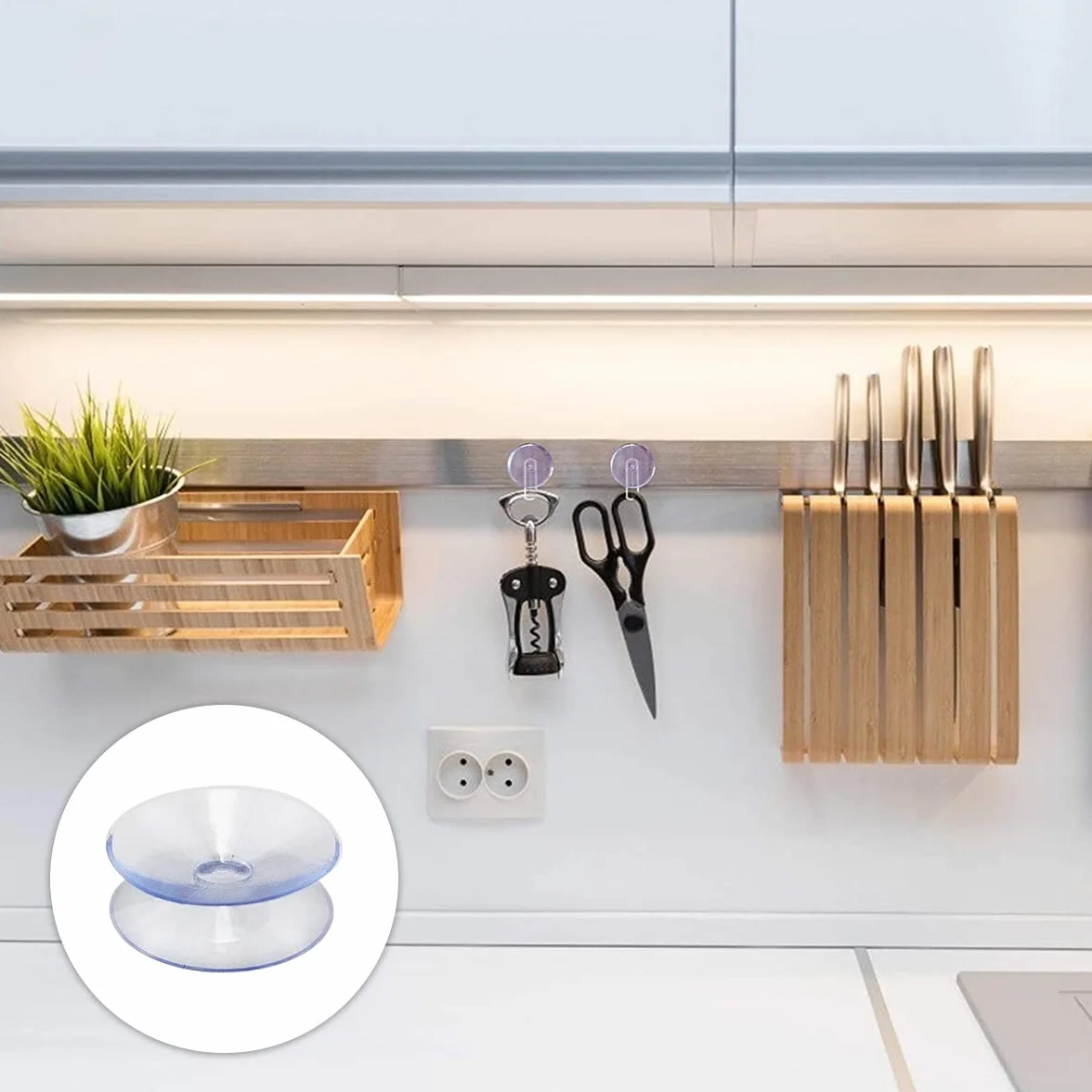 Ventosas De Doble Cara Transparentes 10 Piezas PVC Antideslizante para Cristales Mesa Cocina Baño Espejo