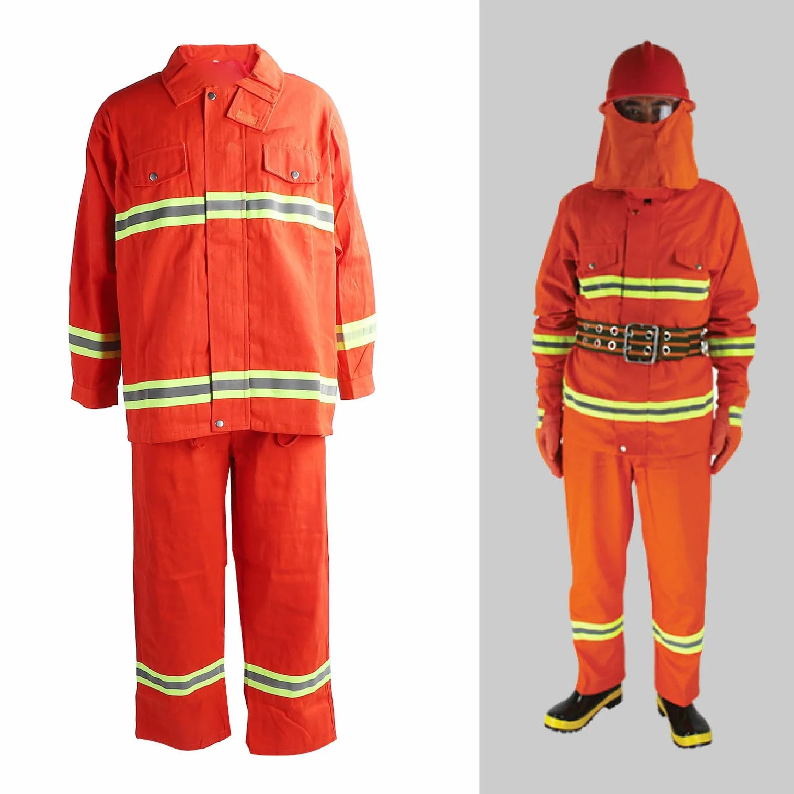 Fafeicy Traje de Seguridad Resistente Al Fuego Tipo 97, Ropa de Algodón Resistente Al Fuego y Al Calor con Tira Reflectante, Fuerte Dureza y Protección Química para la Industria, (L)