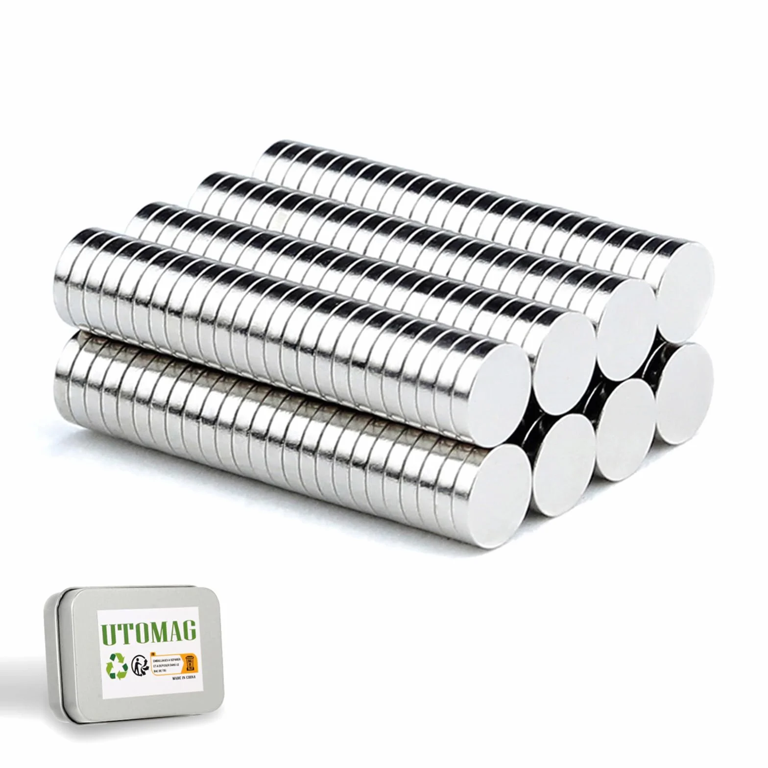 UTOMAG Imanes Fuertes de Disco 5x1mm 200 Piezas Imán Redondos de Neodimio Potentes