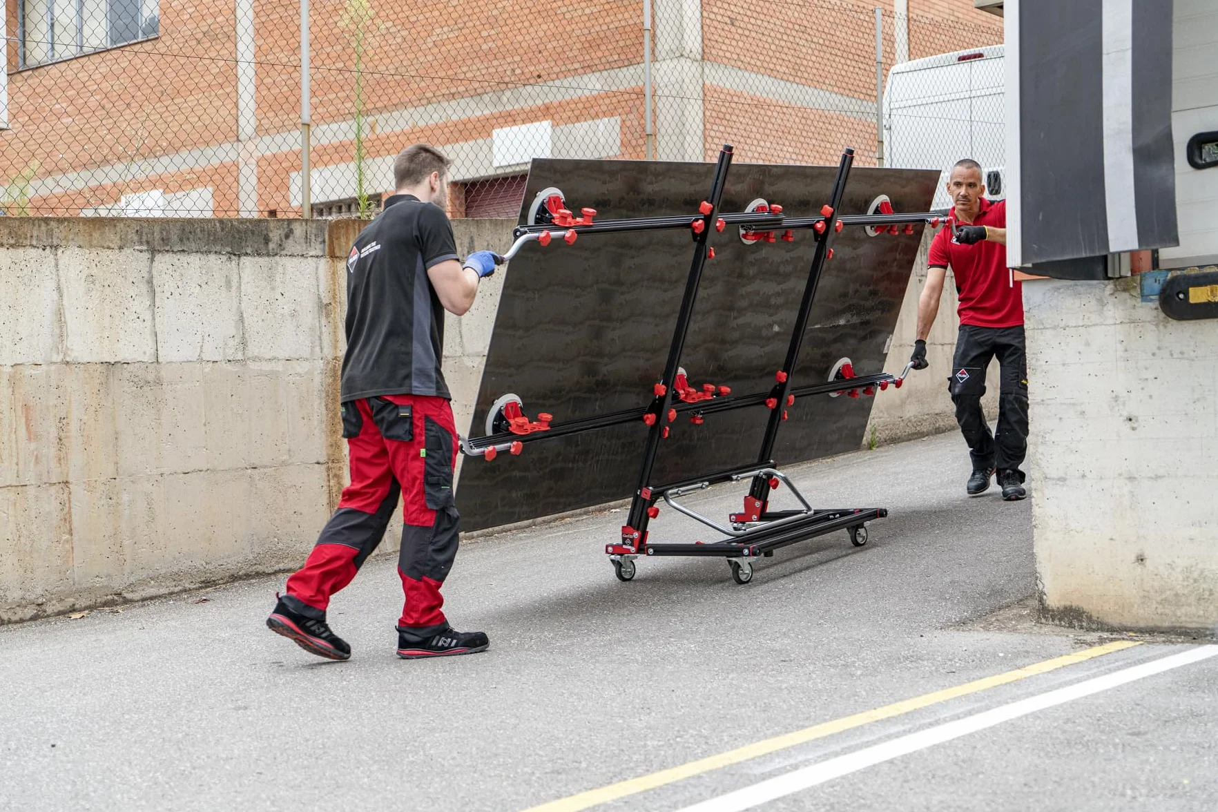 RUBI Transportador Bastidor Retráctil para Manipulación de Lámina Cerámica