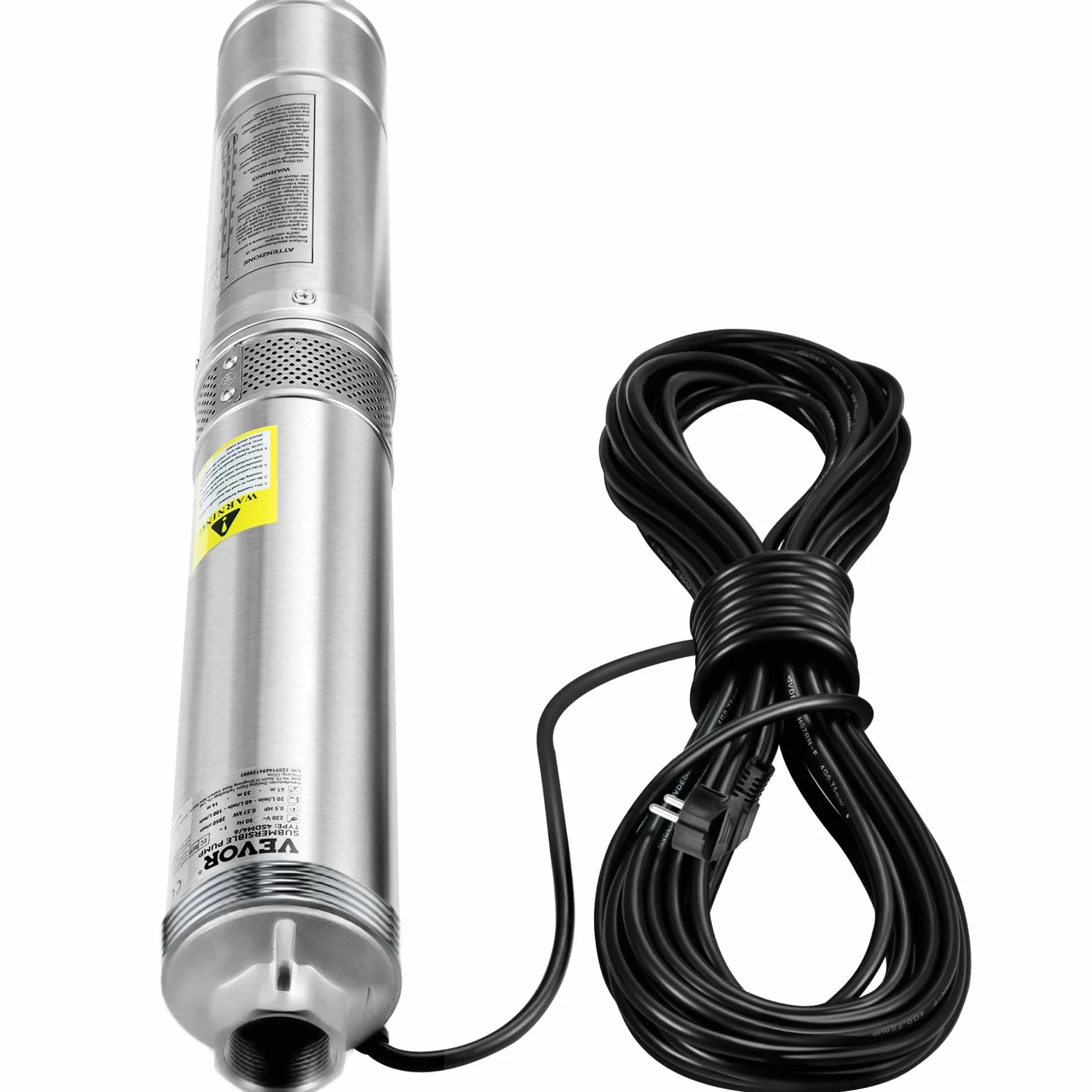 VEVOR Bomba de Pozo Profundo 750 W Sumergible 230V 50 Hz 105 L/min