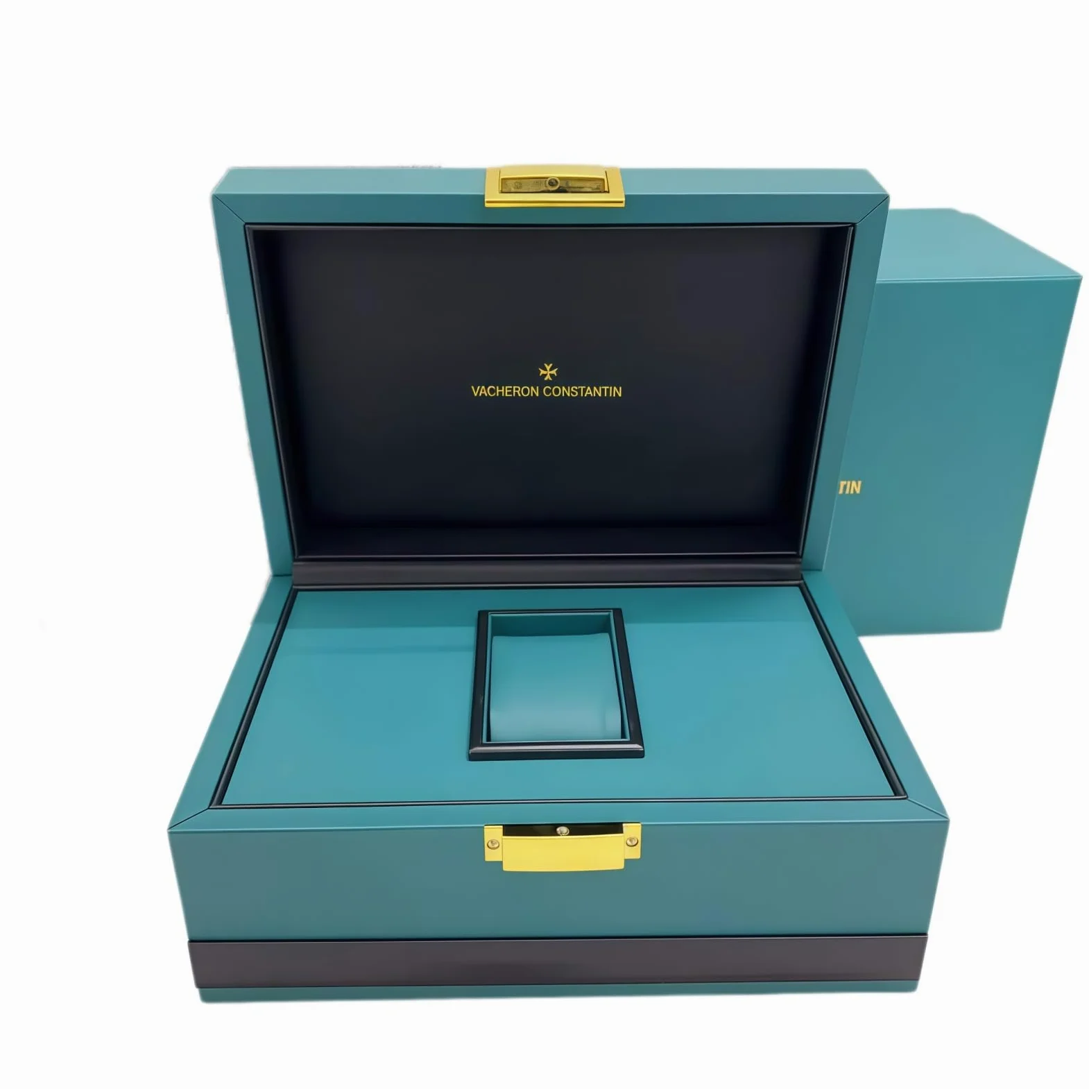 Caja Presentación Reloj Texturizada Verde Profundo Colección Organizador Forro Suave Estuche Protector 24.5cm Set para Vacheron Constantin