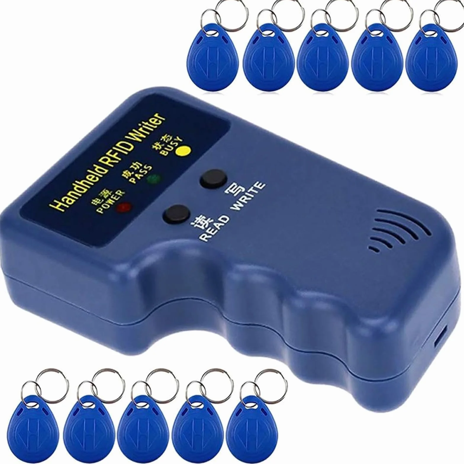 Lector y Grabador RFID 125 kHz Portátil con 10 Tarjetas T5577