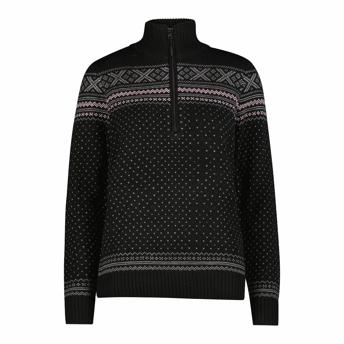 CMP Jersey de punto para mujer con media cremallera y lana