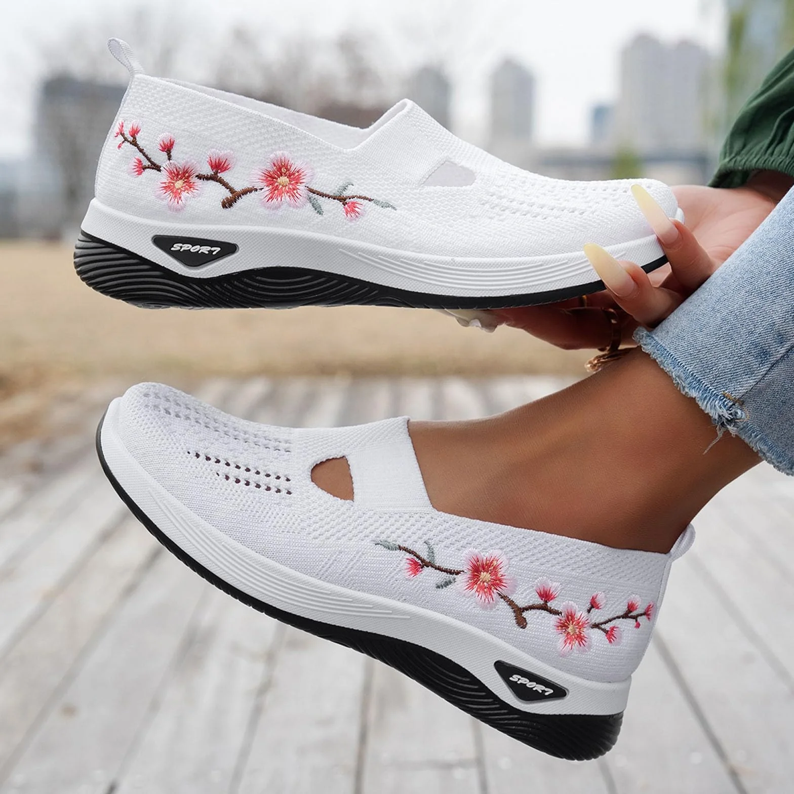 Zapatillas Ortopedicas para Mujer Zapatos sin Cordones para Caminar Ortopedicos Zapatos Mujer Comodos y Ligeros Sandalias Transpirables y Antideslizantes Zapatillas Malla