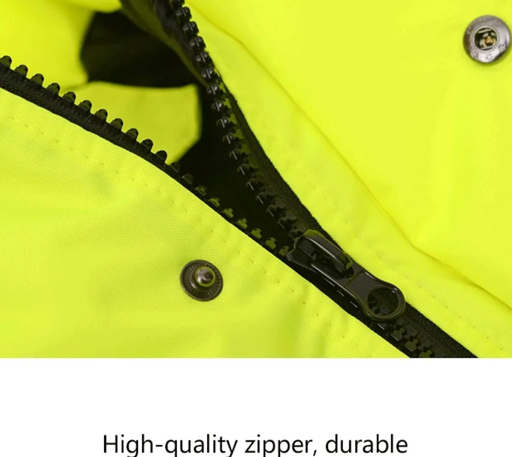 Chaleco de Alta Visibilidad Traje Reflectante Impermeable, Chaqueta de Seguridad con la Chaqueta de Trabajo de los Hombres Reflectantes Chaleco de Seguridad (Blue : Yellow, Size : M)