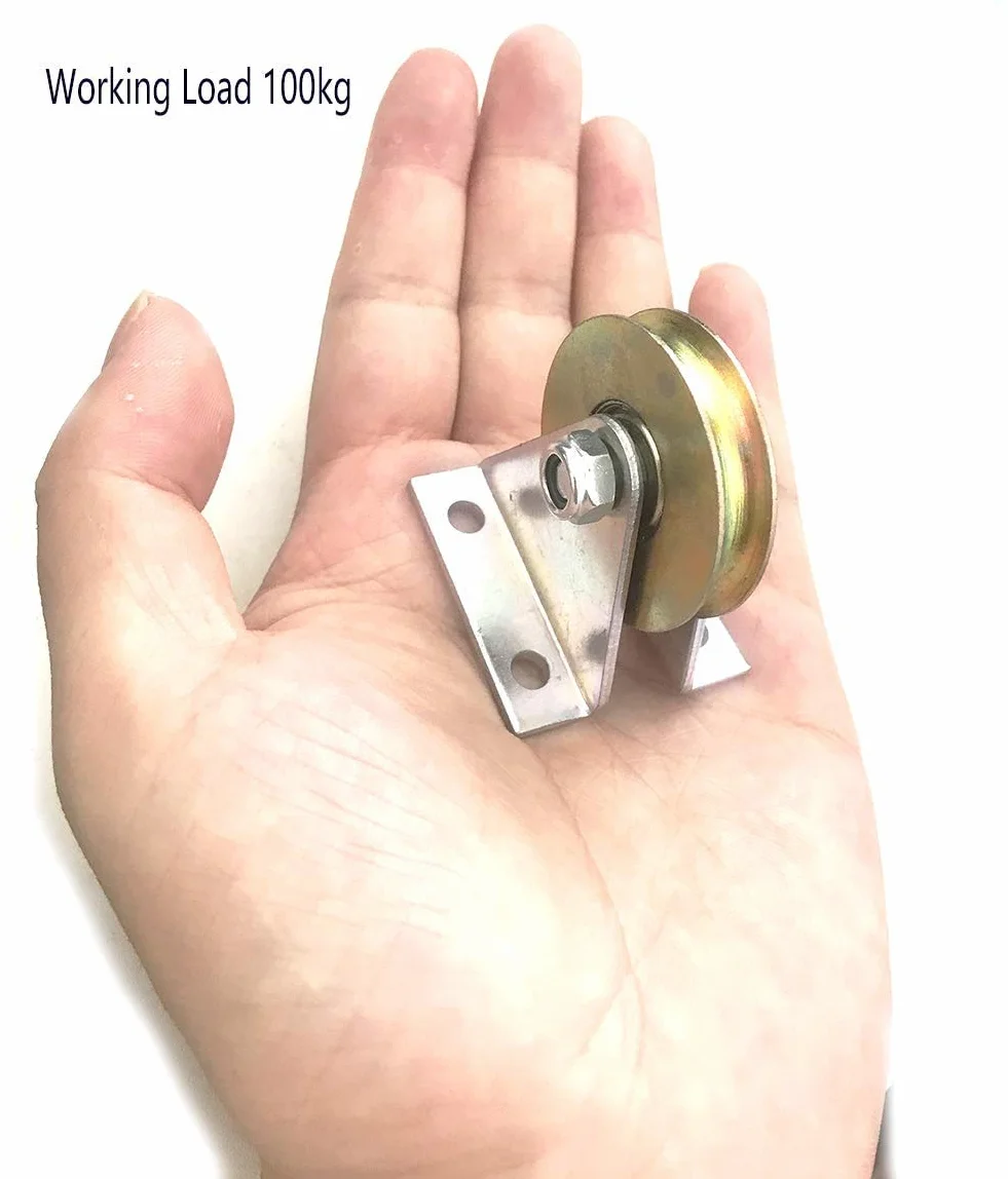Rueda de 38 mm con ranura en U de acero rígido para puerta de granero, 100 kg