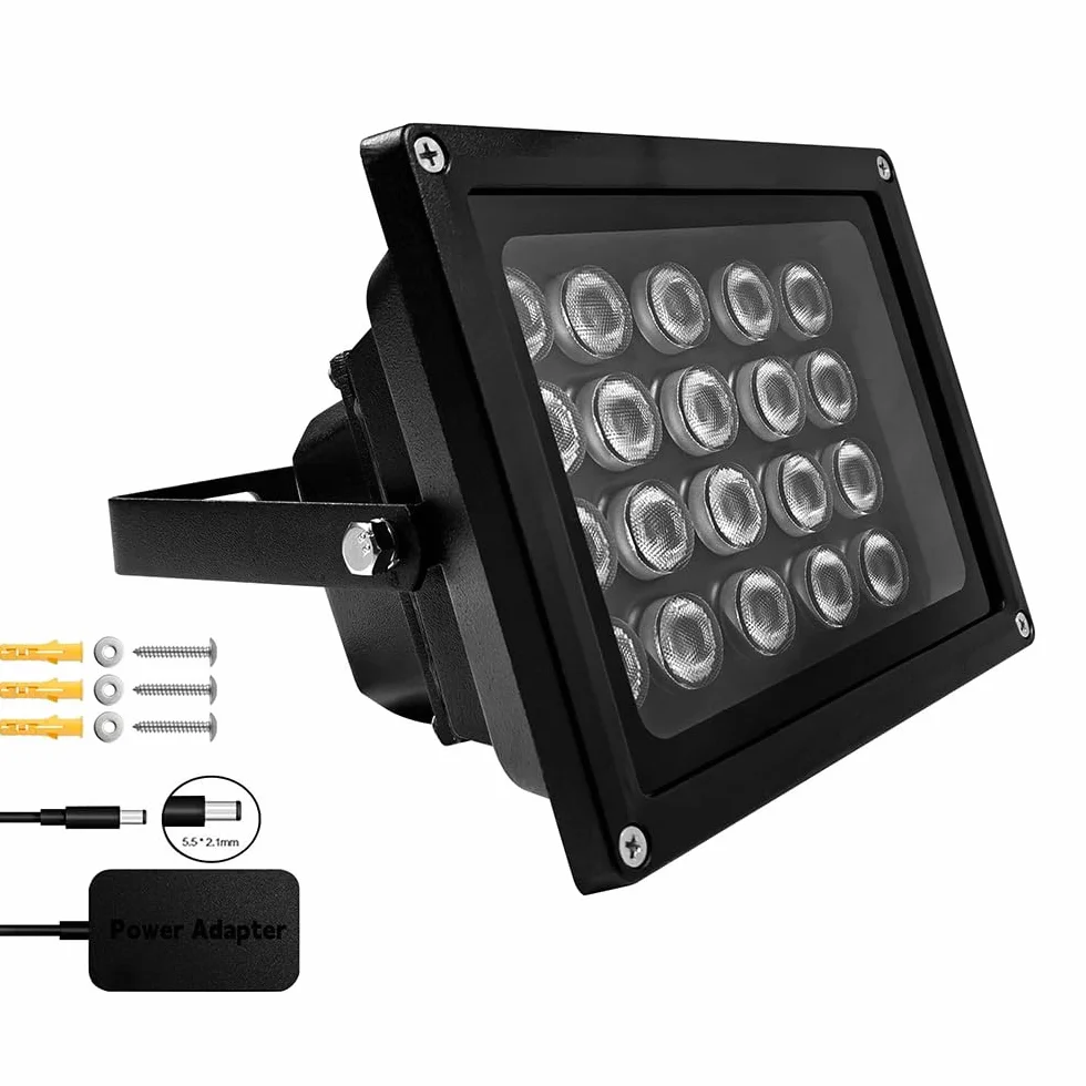 JC IR Illuminator 20-Led luz infrarroja gran angular 90° adaptador corriente CCTV cámaras IP