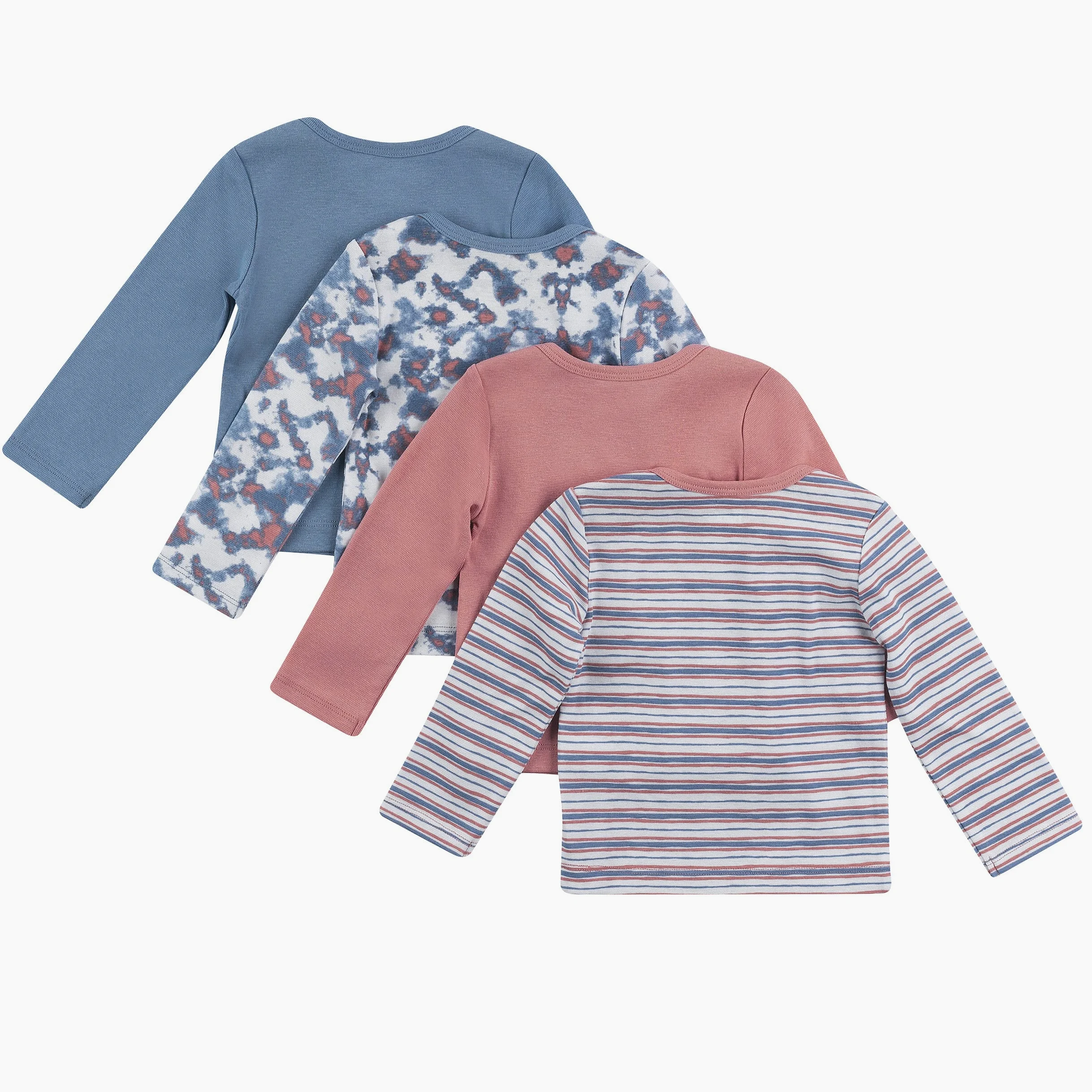 Hanes Ultimate Baby Flexy - Playera de Manga Larga (4 Unidades) Set de Playera para bebés niñas