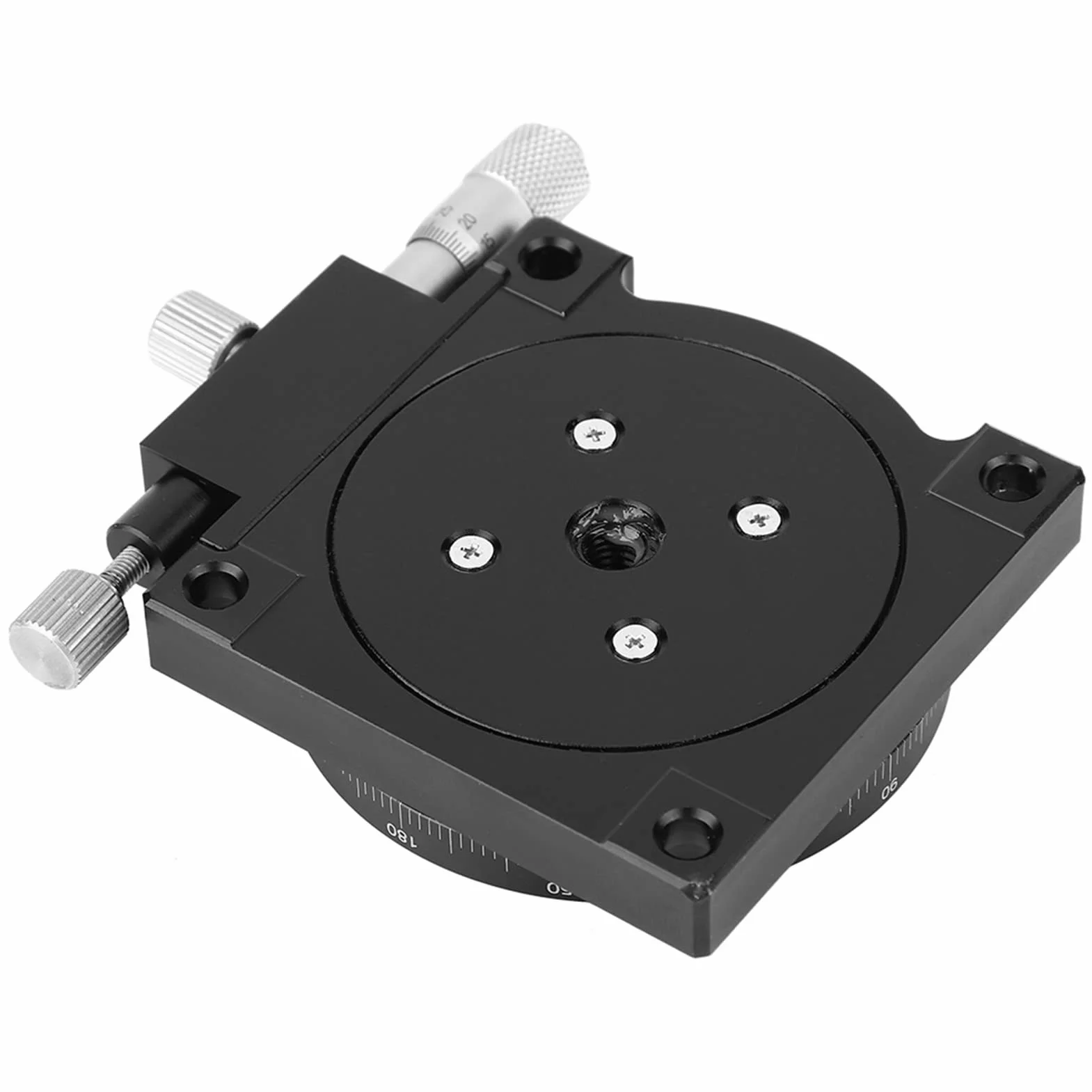 Mesa de Trabajo Óptica RS60-L 60x60mm Ejes R Etapa Lineal Ajuste Manual Plataforma de Rotación de Rodamientos Aleación