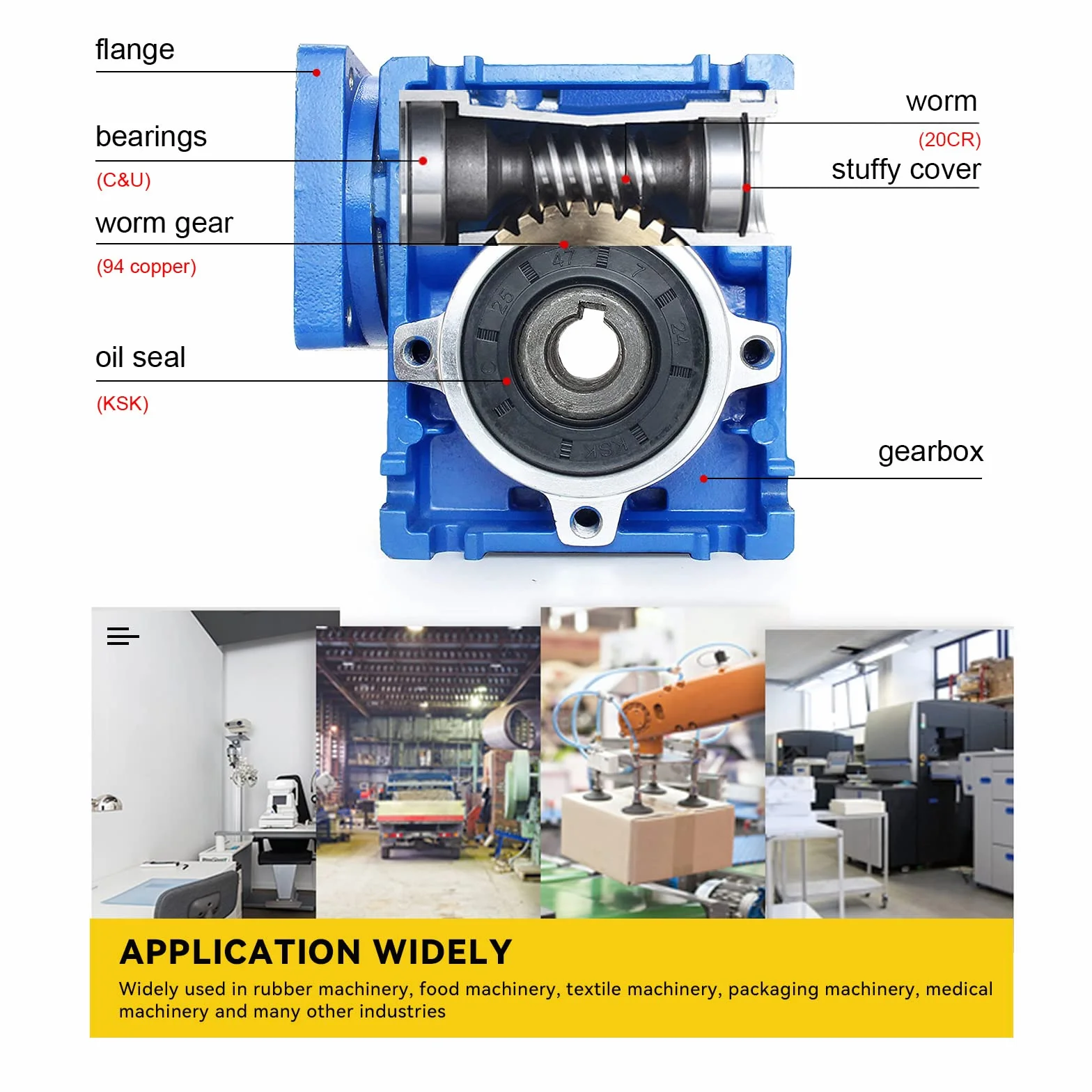 RATTMMOTOR Engranaje helicoidal NMRV030 40:1 11mm entrada 14mm salida para Nema23