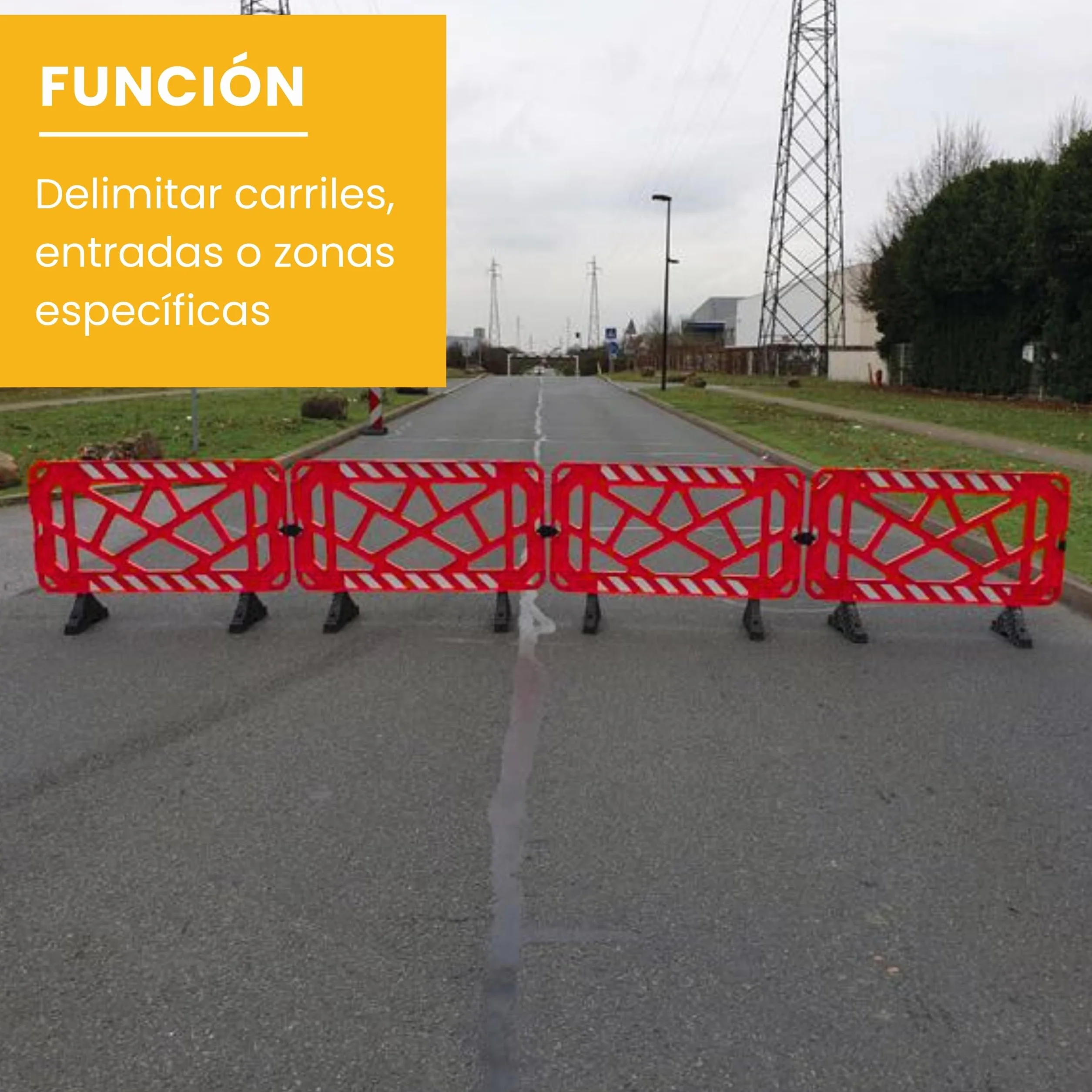 Valla de Obra Peatonal de Plástico 150 cm Rojo 1 Unidad