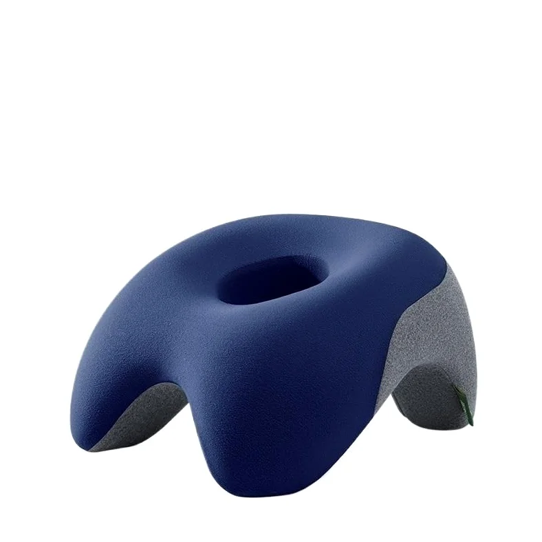 Almohada de espuma viscoelástica de viaje, cojín ergonómico para el cuello para siestas de oficina y estudiantes