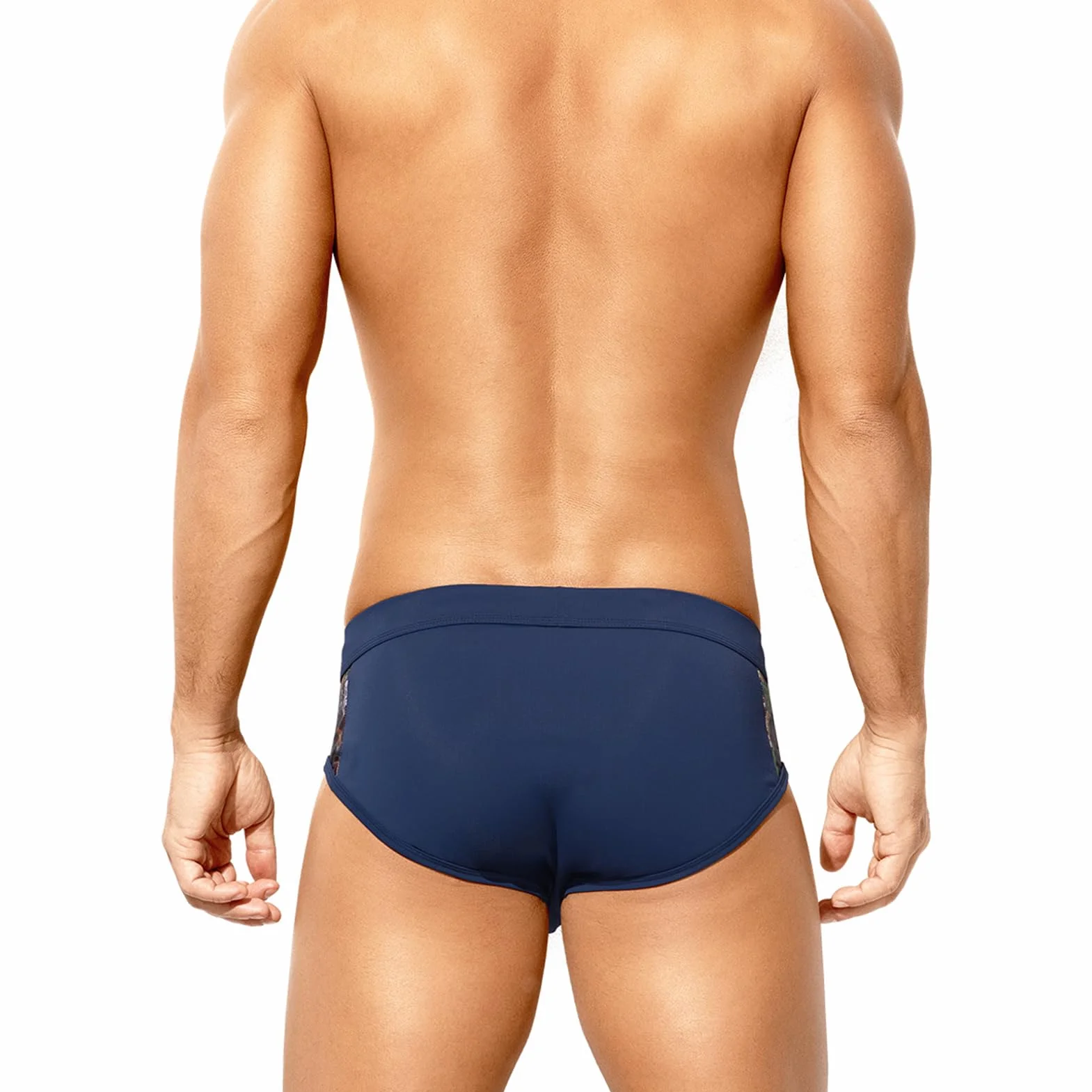 Casey Kevin Slips de Natación para Hombre Bañador Slip de Patchwork Ajustable Drawstring Swimming Calzoncillos Secado Rápido