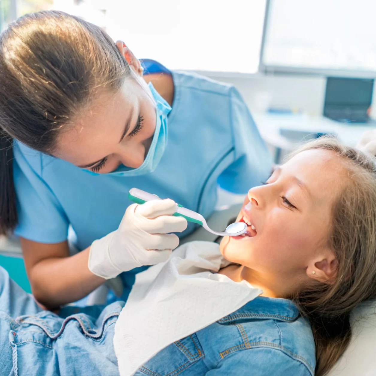 FOMIYES Espejo Dental con Luz LED Anti-Niebla para Inspección Oral (Verde)
