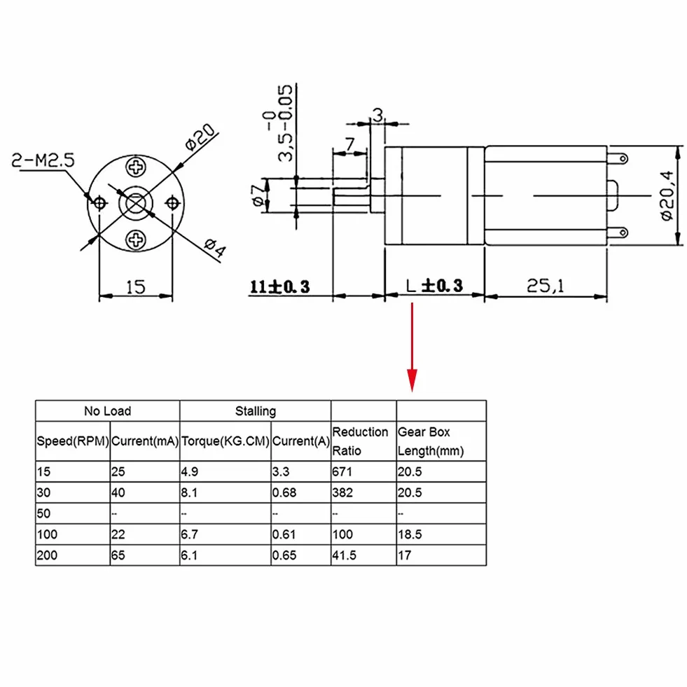 Akozon Gear Motor DC 12V 15~200RPM 20MM