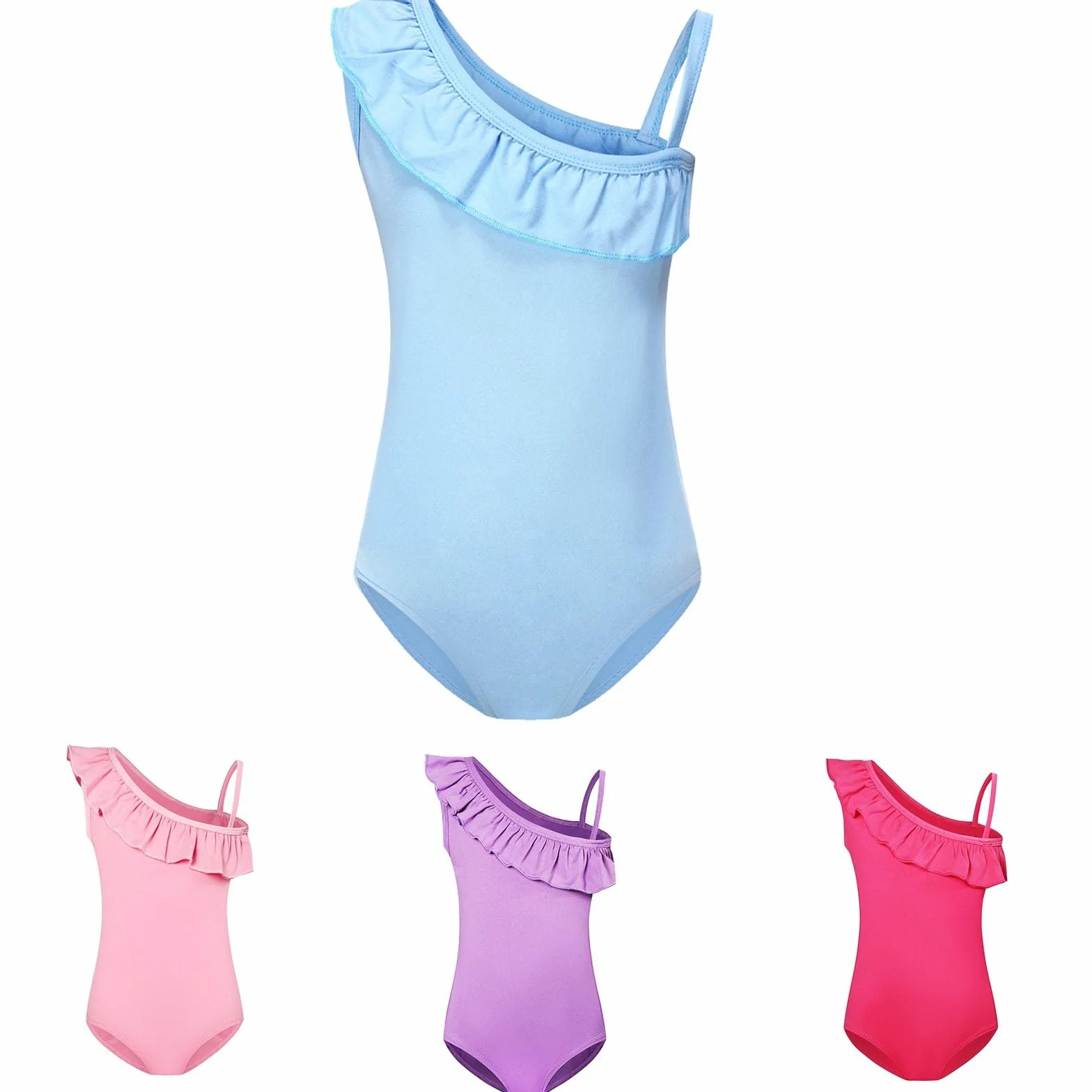Generisch 2026 Traje de baño para niña, color sólido, para niños y adolescentes, verano, playa, piscina, bañadores