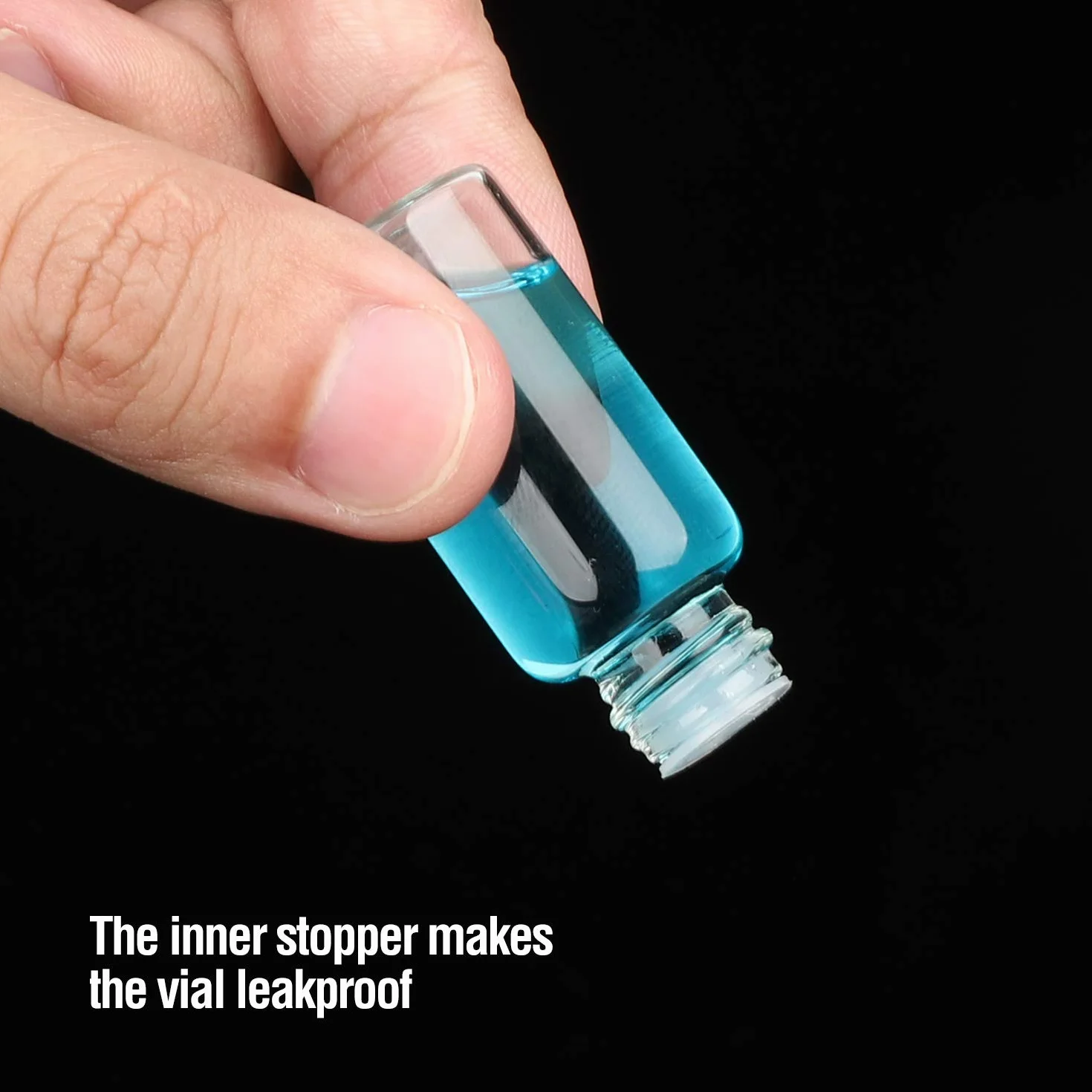 Botella transparente de vidrio 2 ml con mini embudo 30 unidades Hyber&Cara