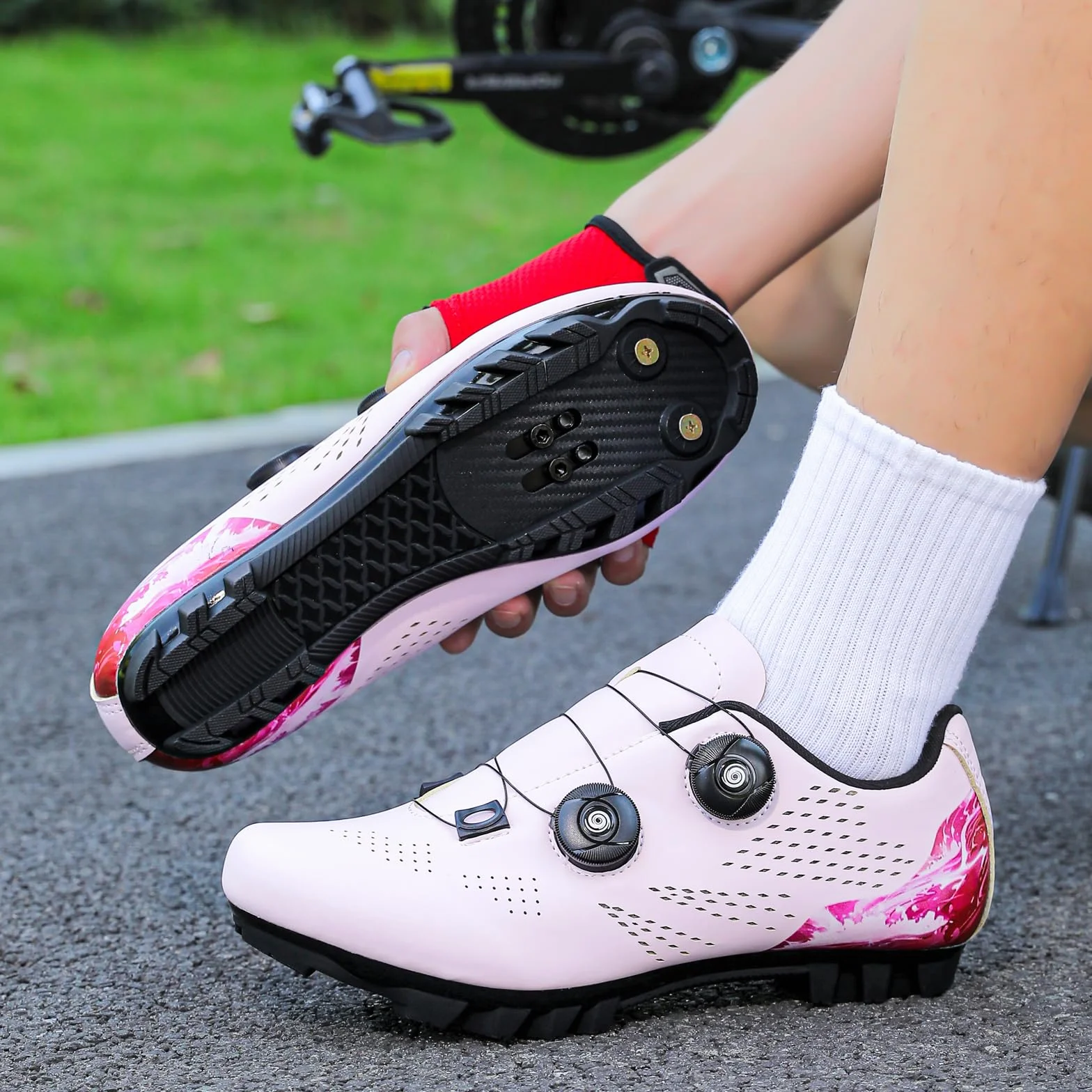 Mateju Zapatillas Ciclismo MTB Hombre Mujer, 36-47 EU Zapatillas Bicicleta de Montaña Hombre con Calas Respirables Antideslizantes para Deportes al Aire Libre