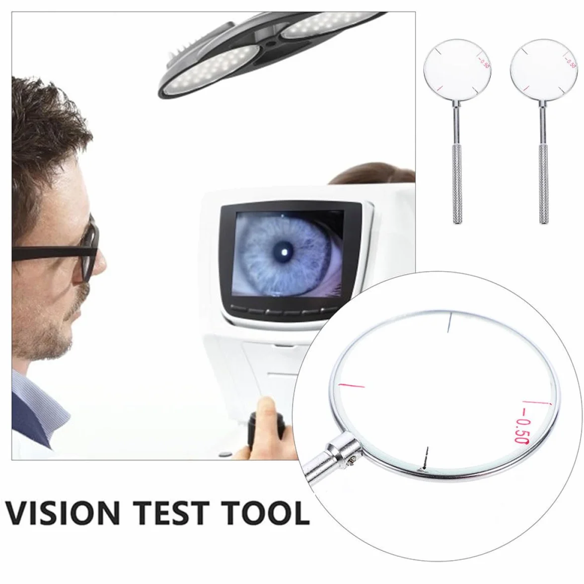 iplusmile Adaptador Espejo Cilindro Cruzado Herramienta Multifunción Optometría Lentes Cilíndricas Astigmatismo 2 Unidades